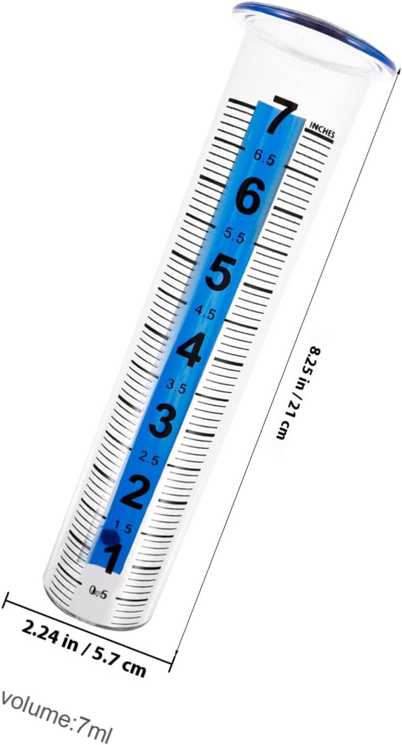 Abaodam Transparent Rain Gauge with Scale Outdoor Plastic Rain Measuring Tube for Garden Lawn Watering Accurate Precipitation Collector Tool with Blue Markings Read Measurement