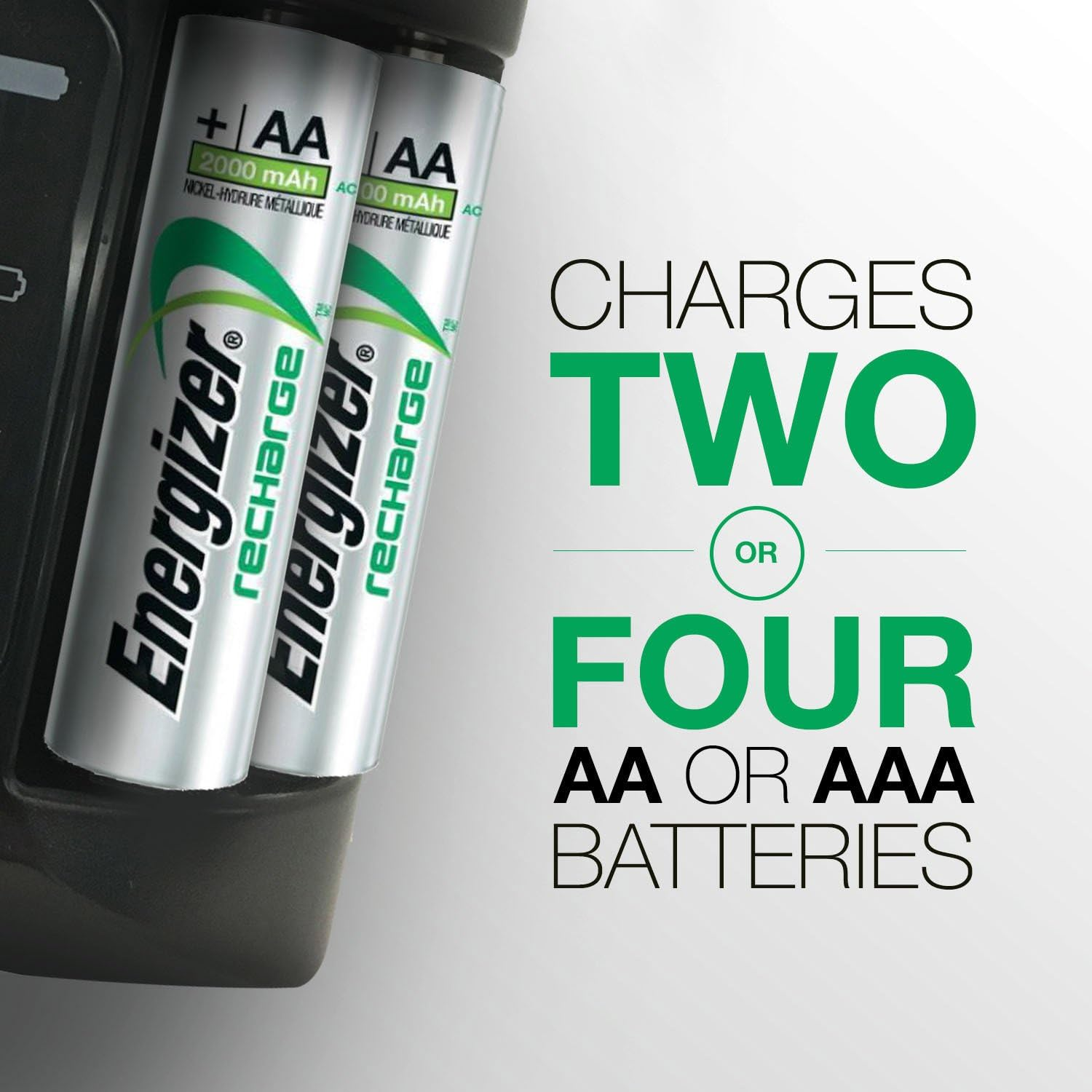 Energizer Recharge Pro Battery Charger (4 AA Rechargeable Batteries Included)