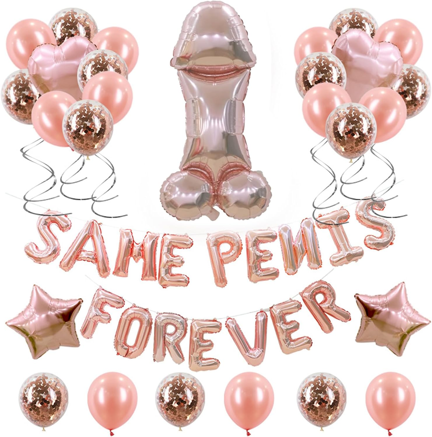 Elegant Rose Gold Bachelorette Party Decorations Set &ndash; Bride to Be Sash, Veil & Photo Booth Props,Hens Night Decor with Foil Balloons, Confetti & Diamond Ring,Bridal Shower & Wedding Party Supplies image number 4