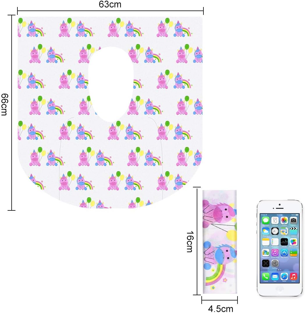 Paperkiddo 20 Pack Disposable Toilet Seat Covers Pink Unicorn Design Waterproof Potty Training Seat Cover Set Extra Large Perfect for Kids and Adults Individually Wrapped for Travel and Home