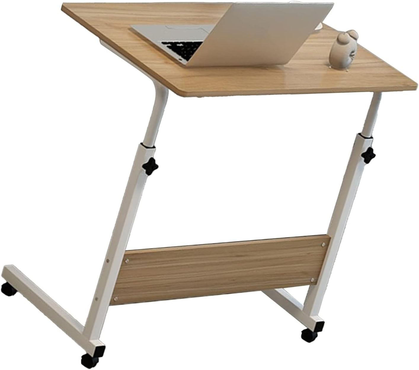Bedside Laptop Desk, Liftable Bedside Table 60 X 40Cm Space Saving C Shape for Dining Room (Wood Color)