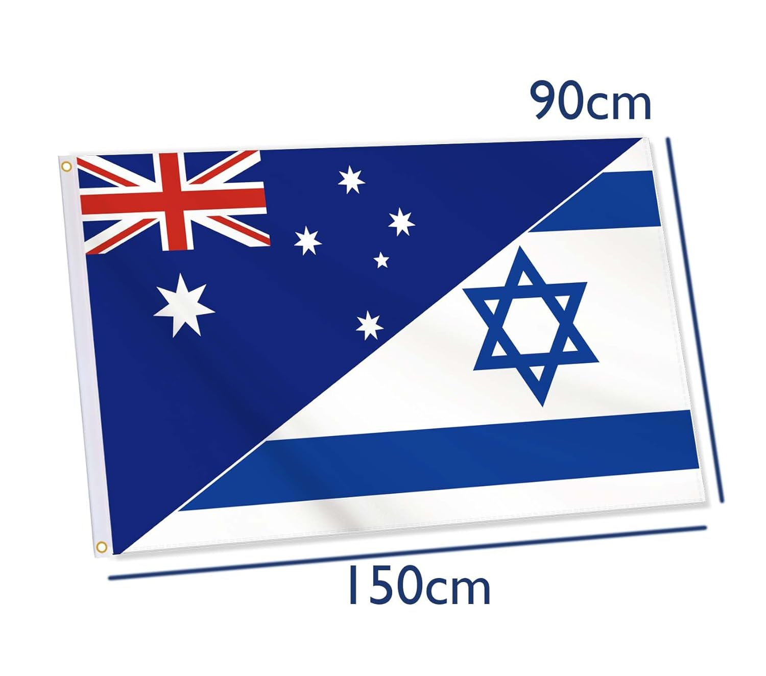 Israel Flag,3X5 FT Israeli Flag,36X60 Inch Large Digitial Double-Printed Durable 150D Thick Polyester Decorations with 2 Brass Grommet image number 1