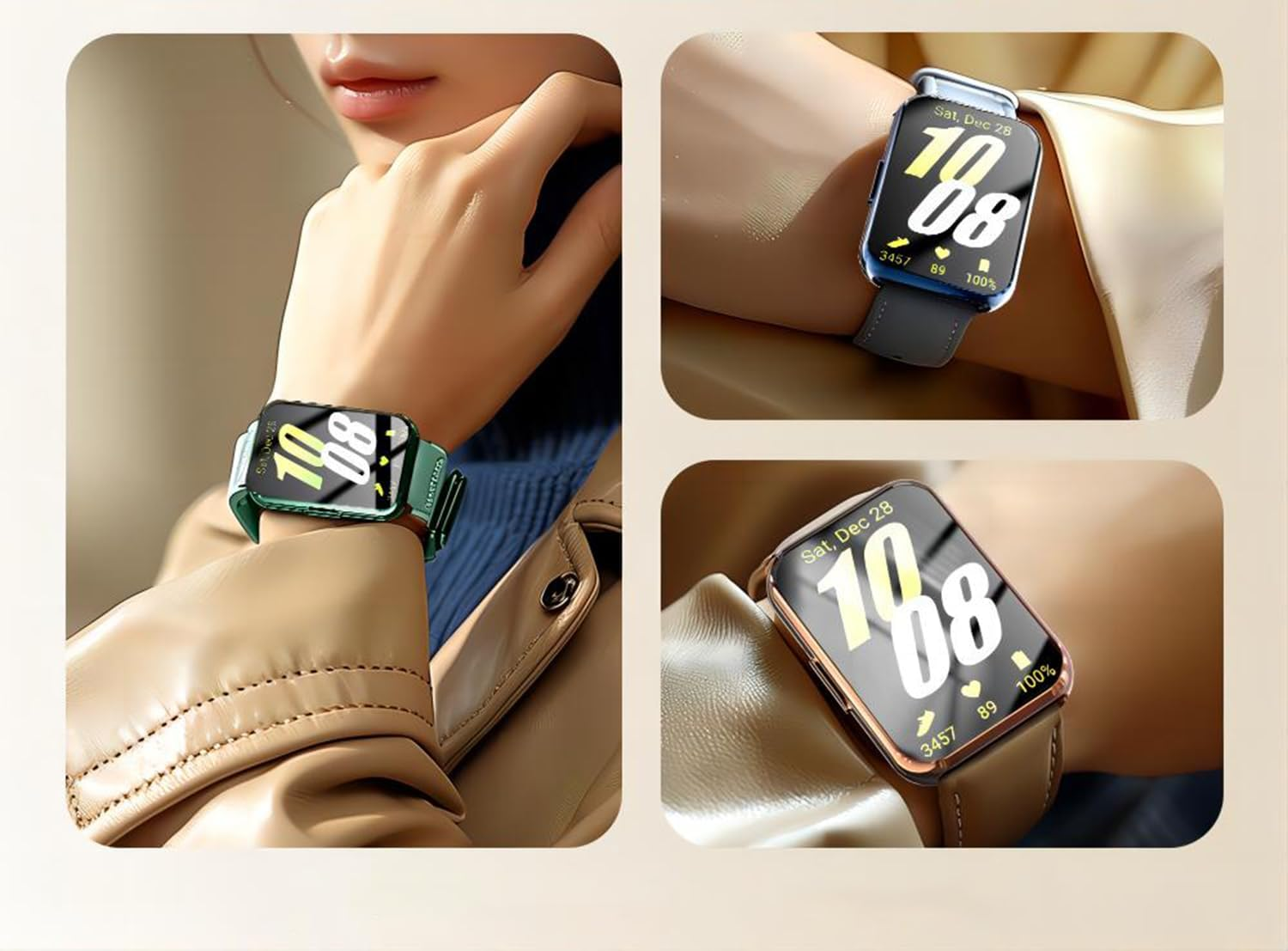 USTIYA 2X Case for Samsung Galaxy Fit 3 Smartwatch Cover Screen Protector TPU (Black + Clear) image number 5