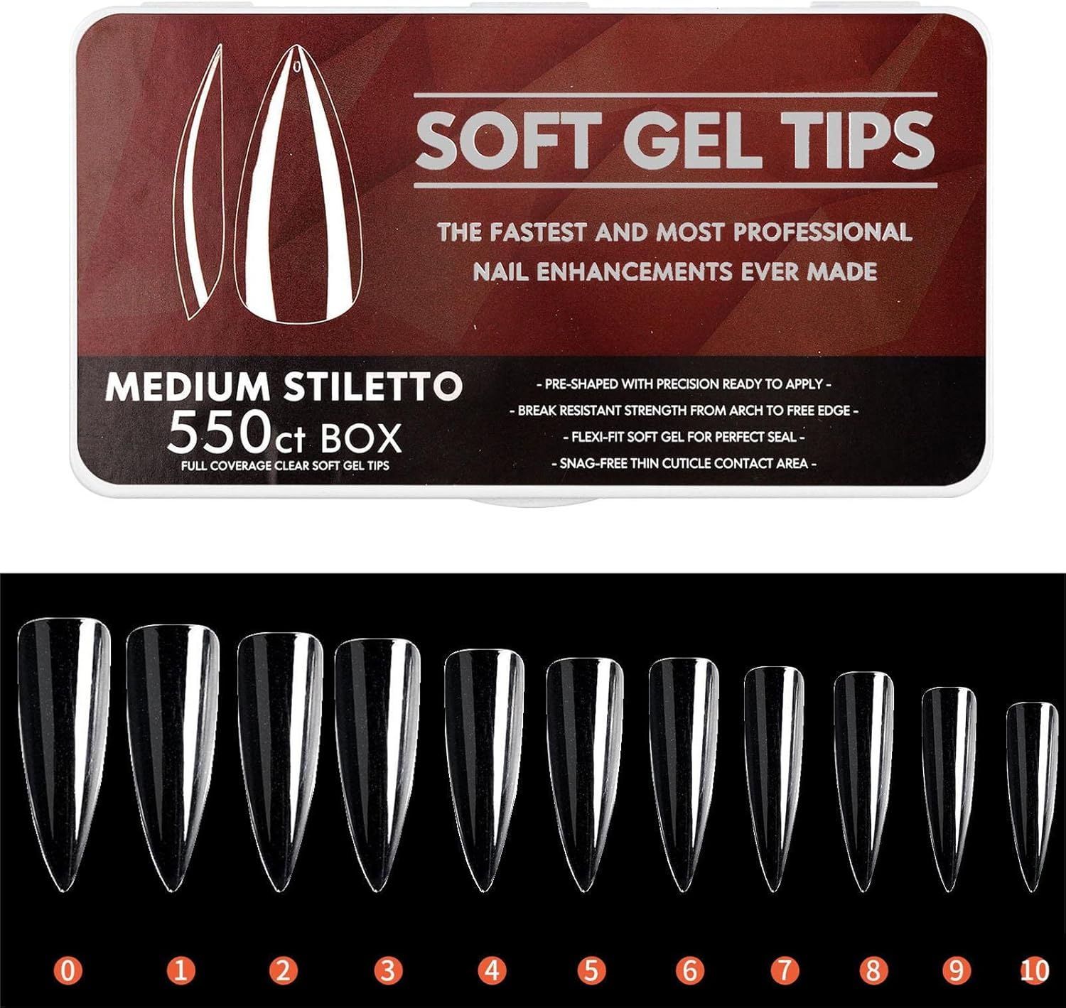 Medium Coffin Fake Nails, Short Coffin Press Nails Pre-Shape Short Coffin Gel Nail Tips | False Coffin Nails Clear Acrylic Gelly Tips for Mother Day Press Nail - 4 image number 5