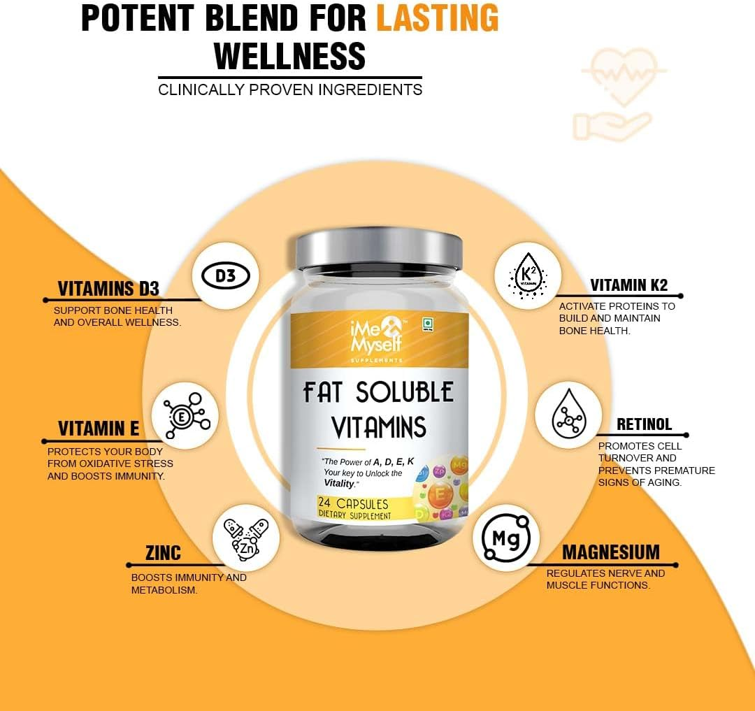 Fat-Soluble Vitamin A, D, E, K Capsules - 24 Count | Dietary Supplement for Wellness image number 6