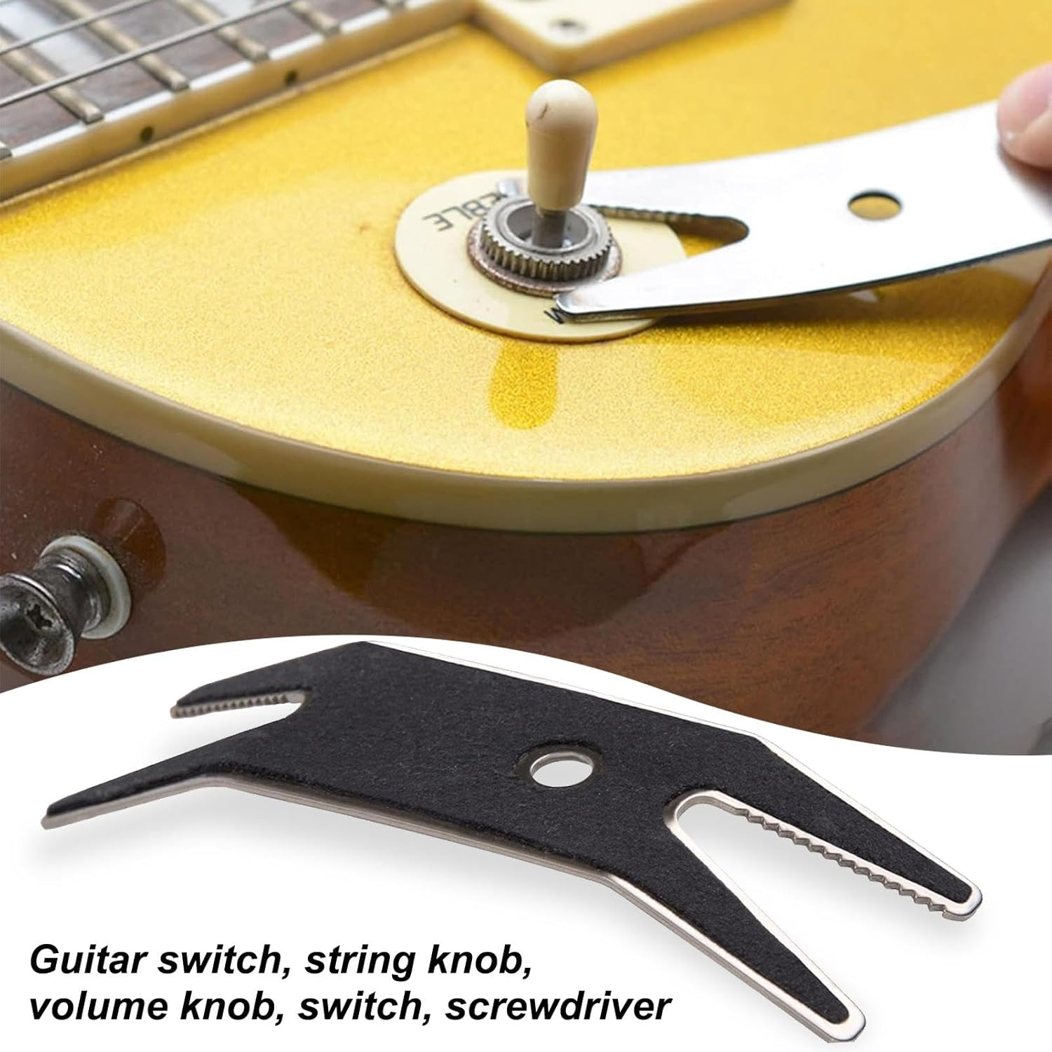 Guitar Knob Puller - Spanner Wrench Tool Guitar Multi-Purpose Tool Wrench | Multi Spanner Wrench, Guitar Multi Tool for Guita, Pickups, Strings image number 2