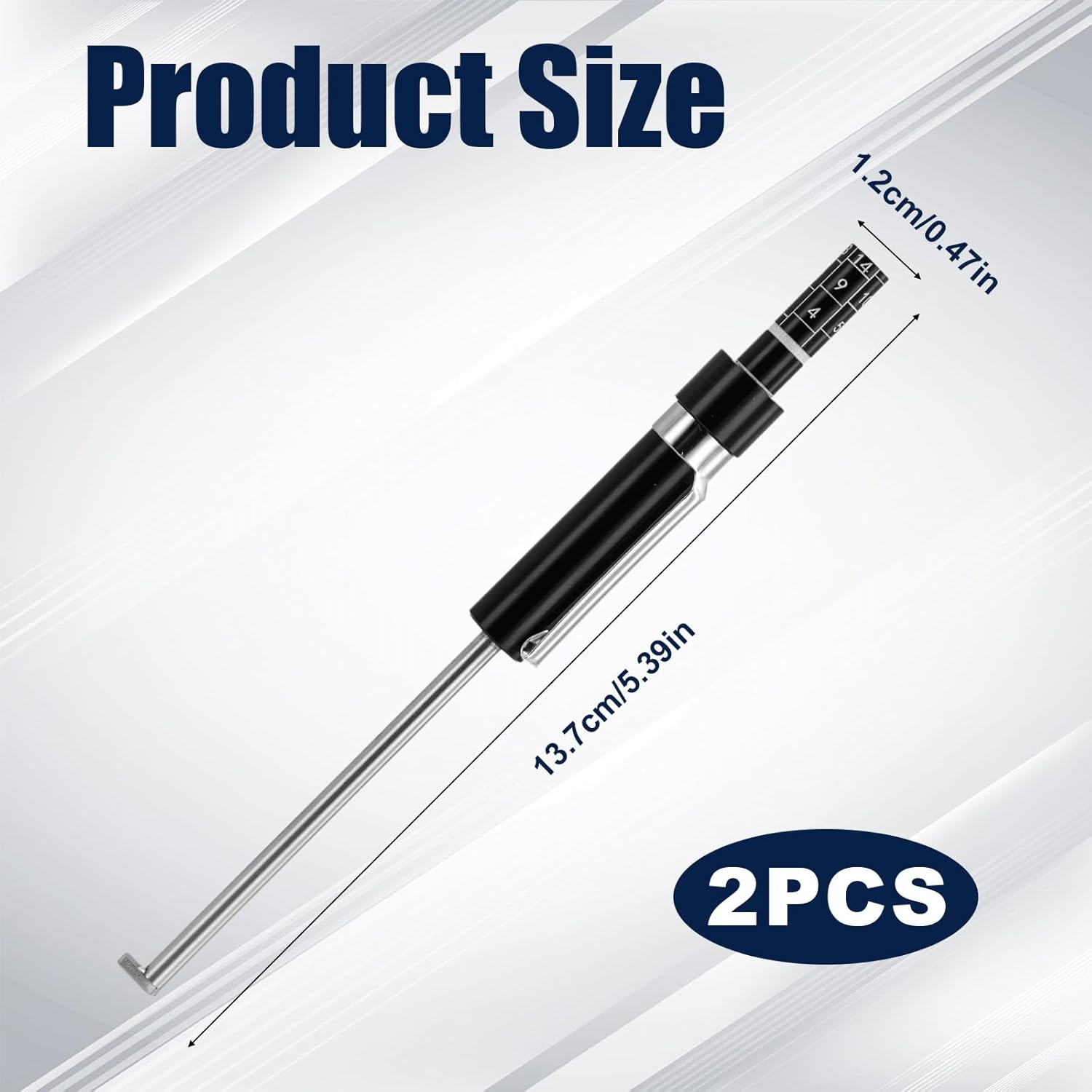 2Pcs Car Brake Pad Thickness Gauge, Brake Pad Gauge Brake Measuring Tool with Scale Brake Pad Tester Brake Shoe Gauge for Internal External Brake Pads Measurement image number 4