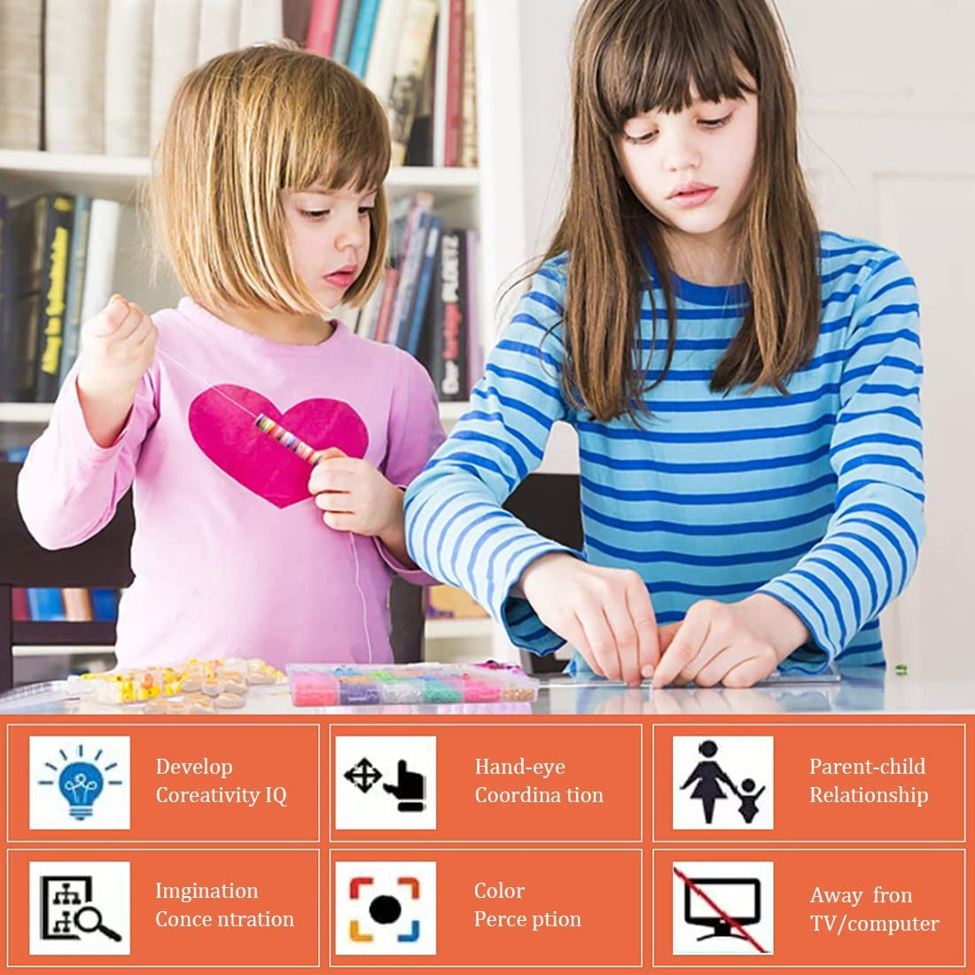 6000 PCS Clay Beads for Bracelet Making,24 Colors 6Mm Flat round Polymer Clay Beads with Pendant Charms Kit Letter Beads and Elastic Strings for Jewelry Making Kit & Craft Supplies - Type B image number 6