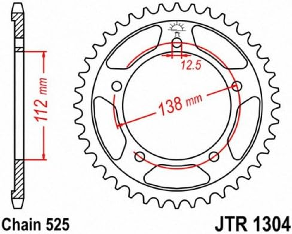 JT Sprockets JTR1304.43 43T Steel Rear Sprocket image number 2