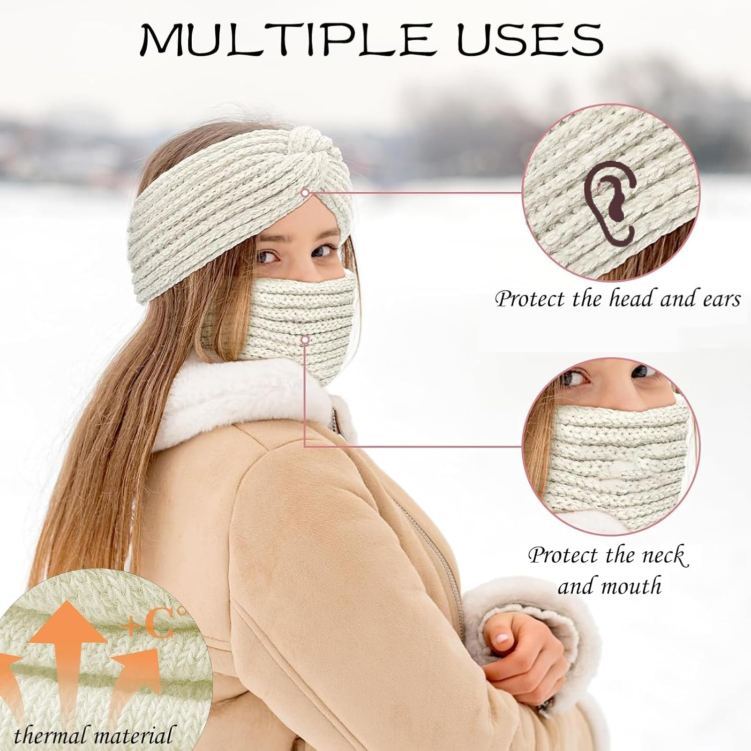 Women'S Headbands, Pack of 4 Hair Bands, Women'S Winter Headband, Girls Winter, Hair Band Headband, Elastic, Autumn and Winter Versatile Headband Women