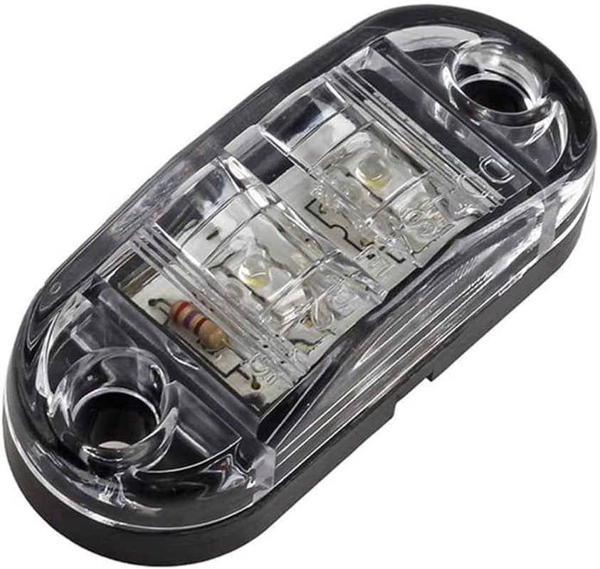 2X Side Marker Clearance 12V LED Lights Cool White Indicators Trailer Caravan RV