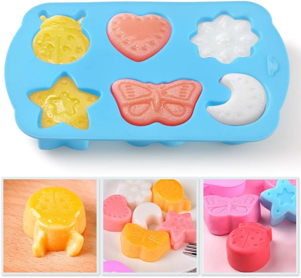 Insects Silicone Candy Mold, 2 Packs 6- Cavity Animal Butterfly Moon Star 3D Bakeware Mold, Nonstick Food Grade Mold for Candies, Chocolate, Ice Cube, Resin Craft (Pink, 16.7 * 10.5Cm) image number 2