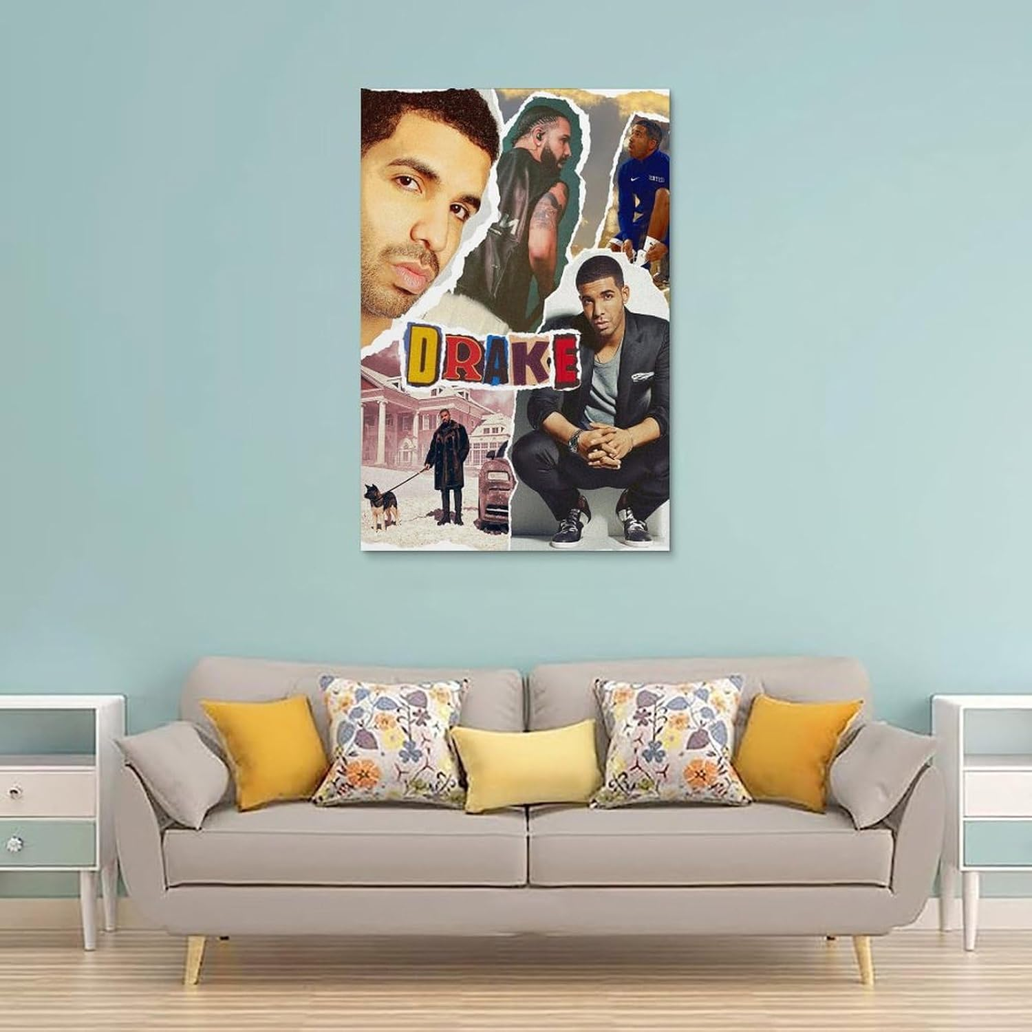 Rapper Drake Music Poster Poster Canvas Painting Wall Art Picture Home Decor Print for Bedroom Living Room Dorm Study Bar Office 12X18Inch(30X45Cm) image number 5