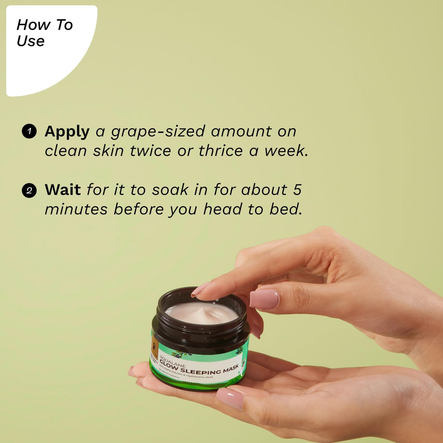 Pilgrim Squalane (Plant) Glow Sleeping Mask with Alpha Arbutin & Hyaluronic Acid | Face Pack for Glowing Skin, Dark Spots & Skin Hydration | Face Pack for Women & Men |No Parabens & Sulphates| 50 Gm image number 1