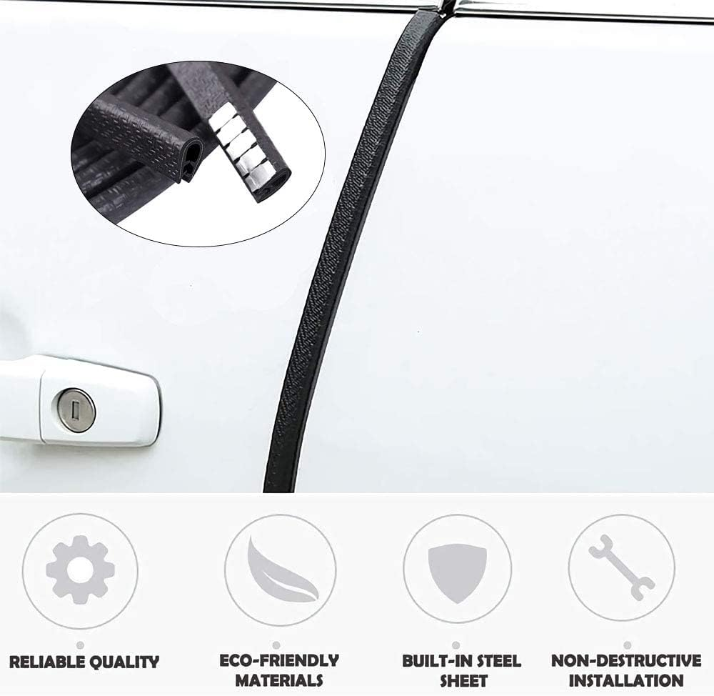 QBUC Car Door Edge Guards,13Ft(4M) Rubber Clip Seal U Shape Edge Trim Guard Protection Car Door Protection Fit for Most Models image number 3