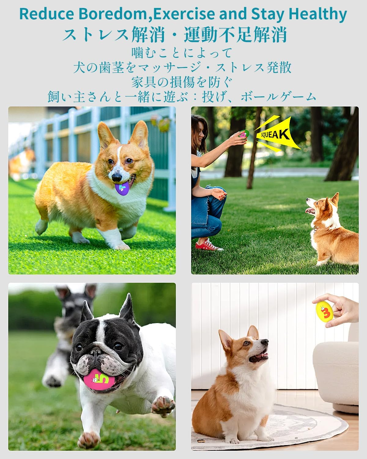 Dog Toys Squeaky, [10 Pack] Soft Puppy Egg Balls, Funny Interactive Squeak Pet Chew Toy for Puppies Small Medium Breed image number 2