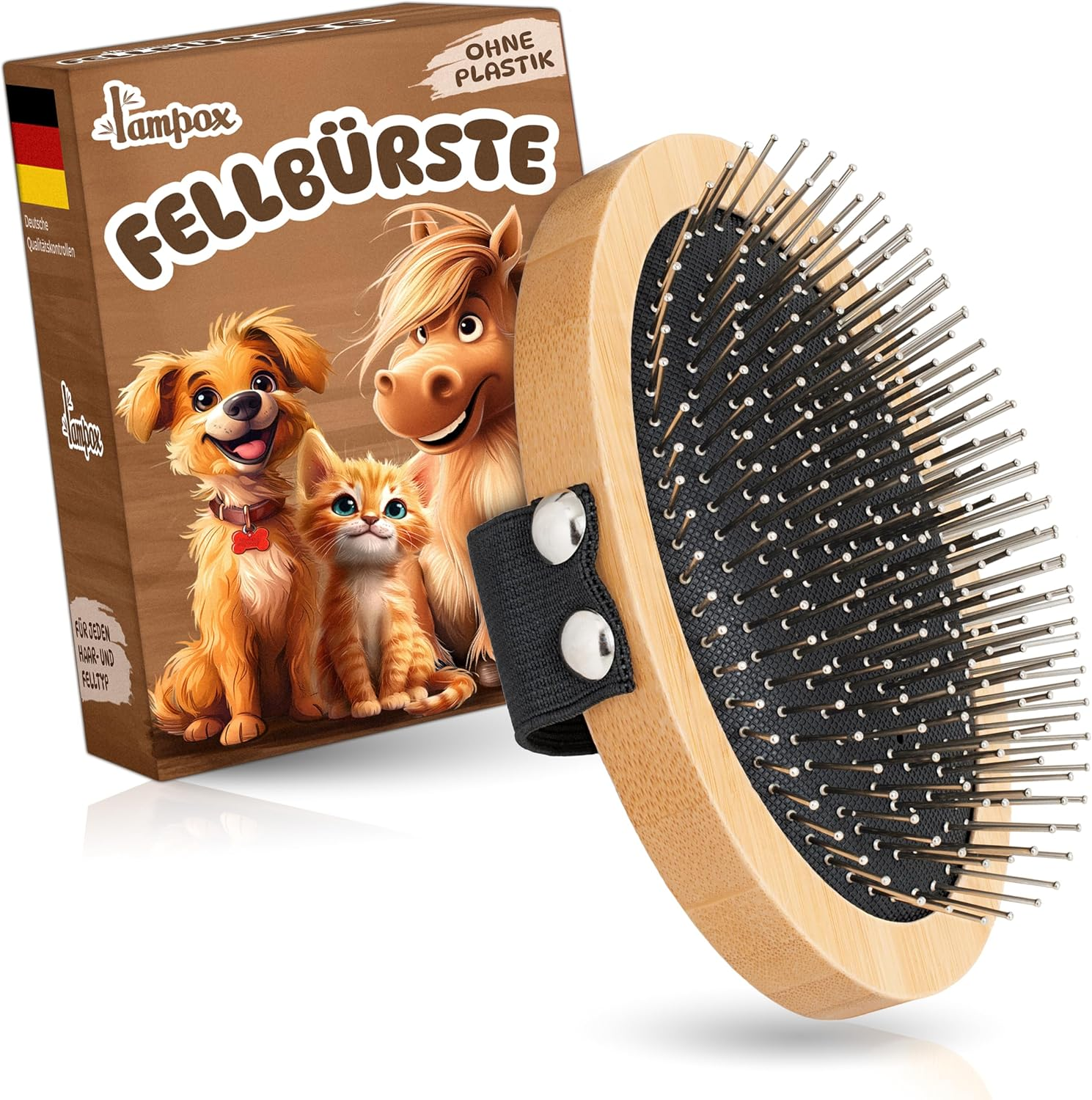 Fur Brush, Dog Brush Long Hair, Dog Hair Brush, Premium Brush for Dogs & Cats for Gentle Grooming, Curry Comb for Dogs & Cat Brush, Dog Comb with Massage Effect, Pet Brush image number 2