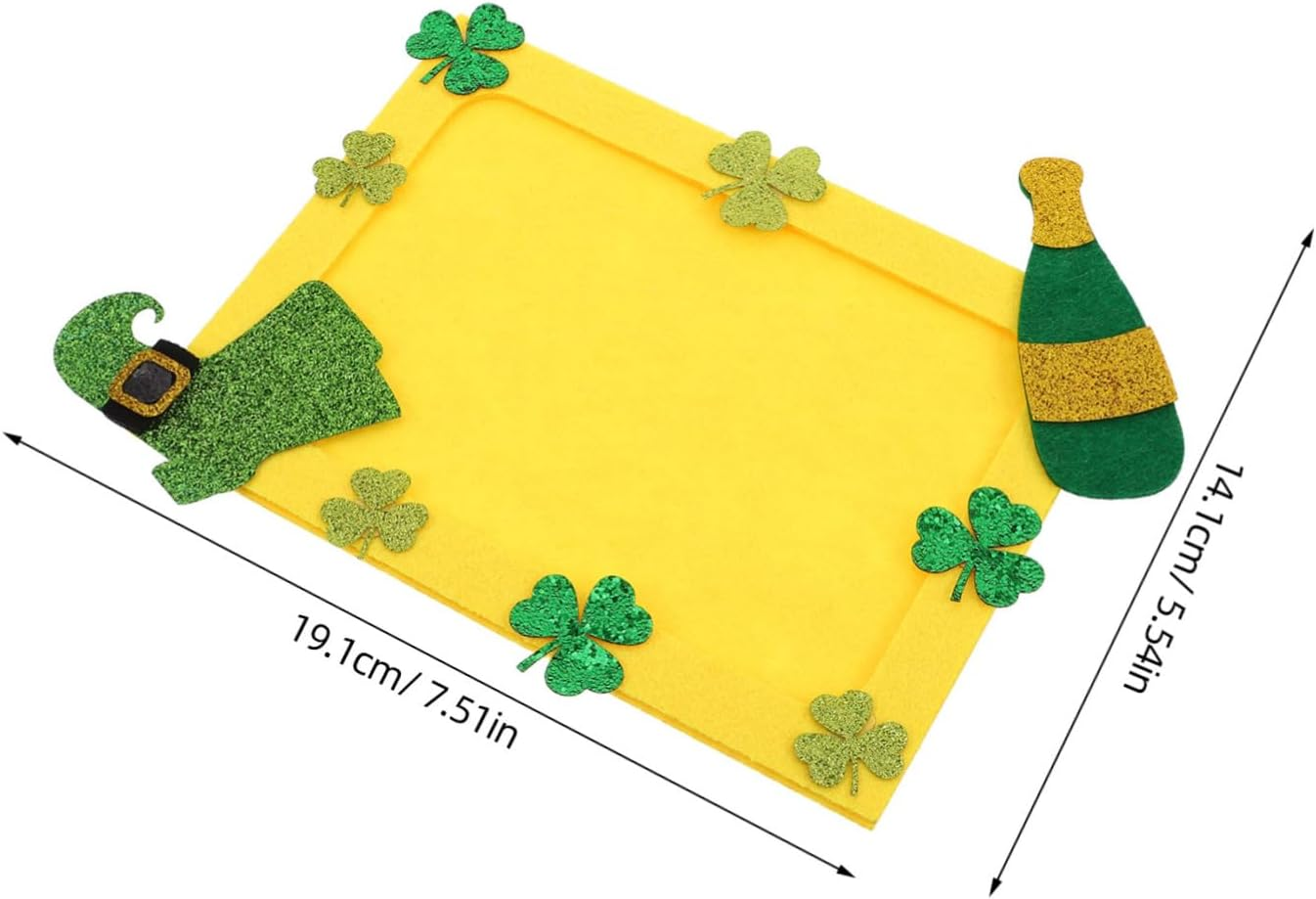 Milisten Green Shamrock Diy Photo Frame Unfinished Non-Woven Picture Frame for Patrick'S Day Crafts Charming Decorative Display for Holiday Memories image number 5