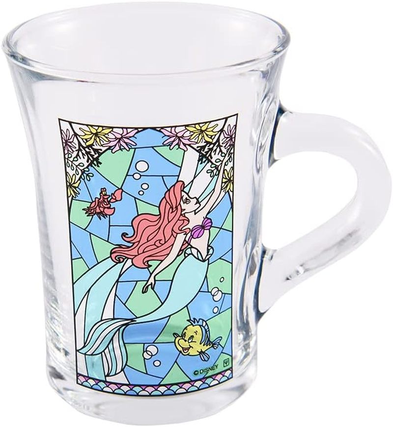 Yaxell Disney Mug Beauty and the Beast Stained Glass Style Dishwasher Safe Cup Glass 230Ml Made in France