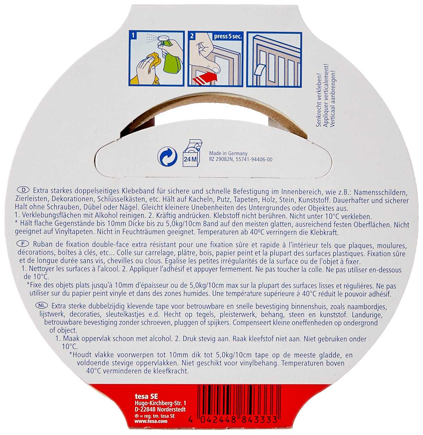 Tesa UK Powerbond Indoor,5M X 19Mm,55741-01-00 image number 3