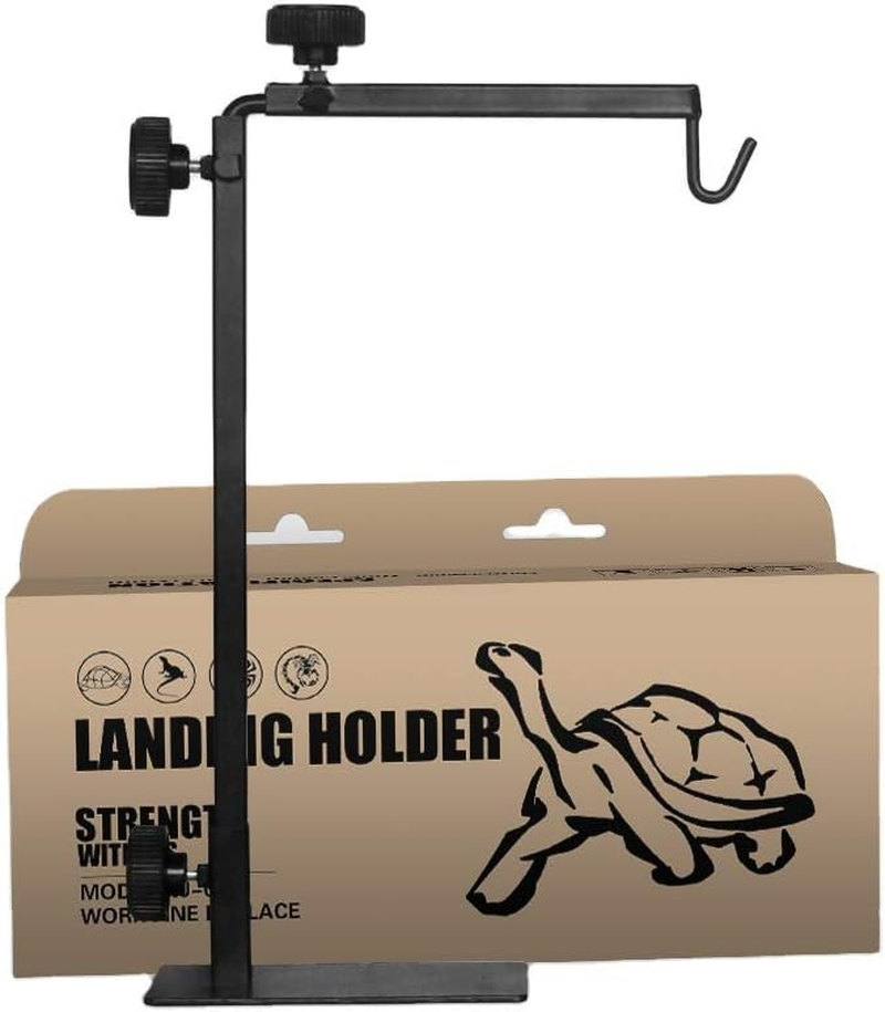 Adjustable Floor Light Stand Lamp Hanger Holder for Reptiles Black with Supports (L) image number 1