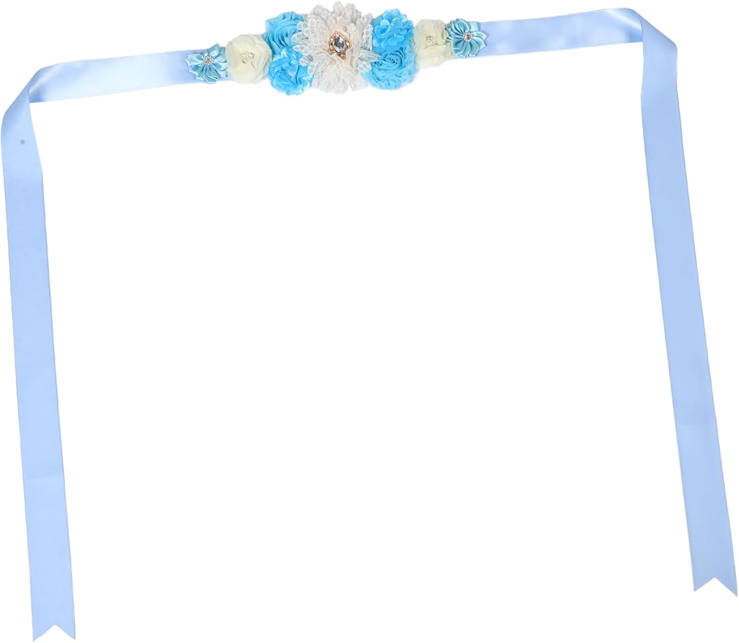 SUPVOX 2Pcs Maternity Sash Belt with Daisy Flower and Rhinestones Elegant Waist Support for Pregnant Women for Showers and Photography Sessions