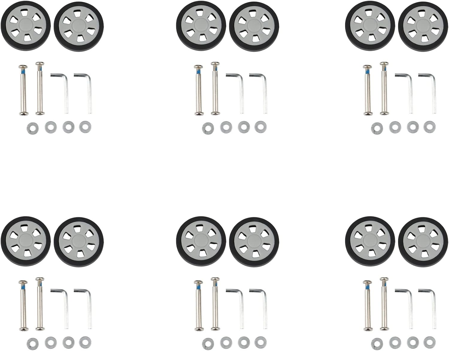 Voniecop 12X Luggage Accessories Wheels Aircraft Suitcase Pulley Rollers Mute Wheel Wear-Resistant Parts Repair 55X12Mm image number 3