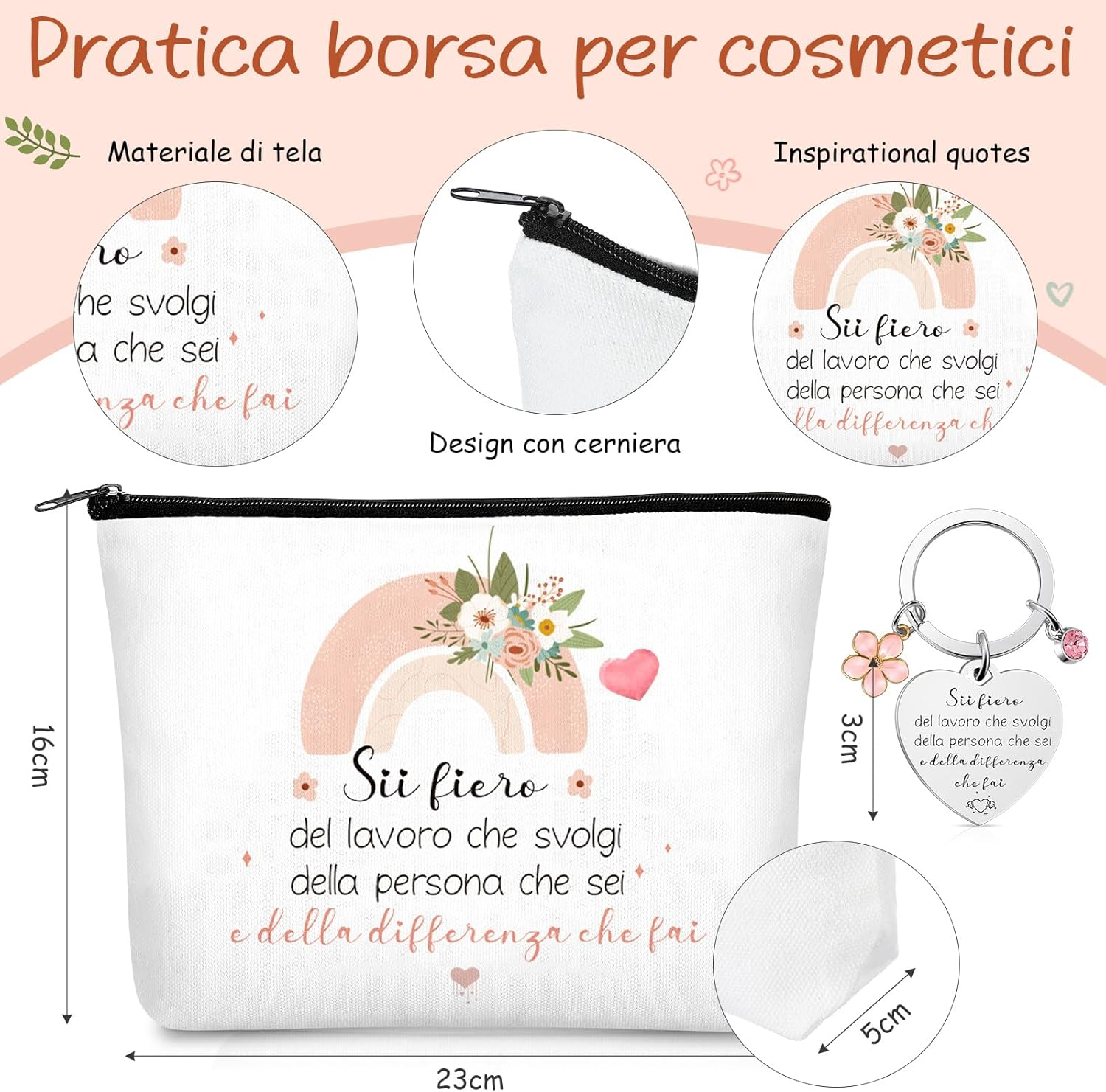 Xuniea Gift Set for Colleagues Contents Cosmetic Bag Keyring Canvas Bag image number 1