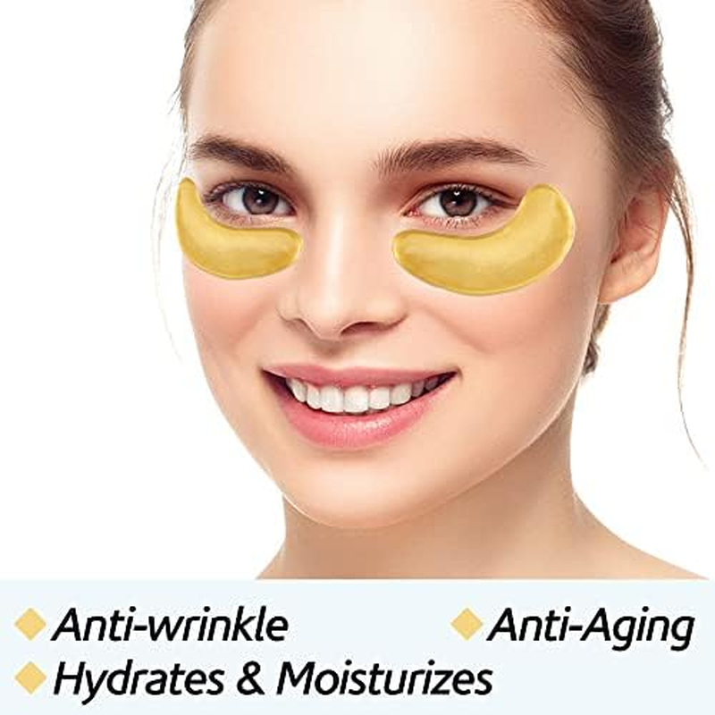 Under Eye Patches, Reallygood 24K Gold Crystal Collagen Eye Mask, Gel Pads for Anti-Aging, Puffy Eyes & Bags, Wrinkles, Dark Circles, Deep Moisturize and Refresh Skin image number 2