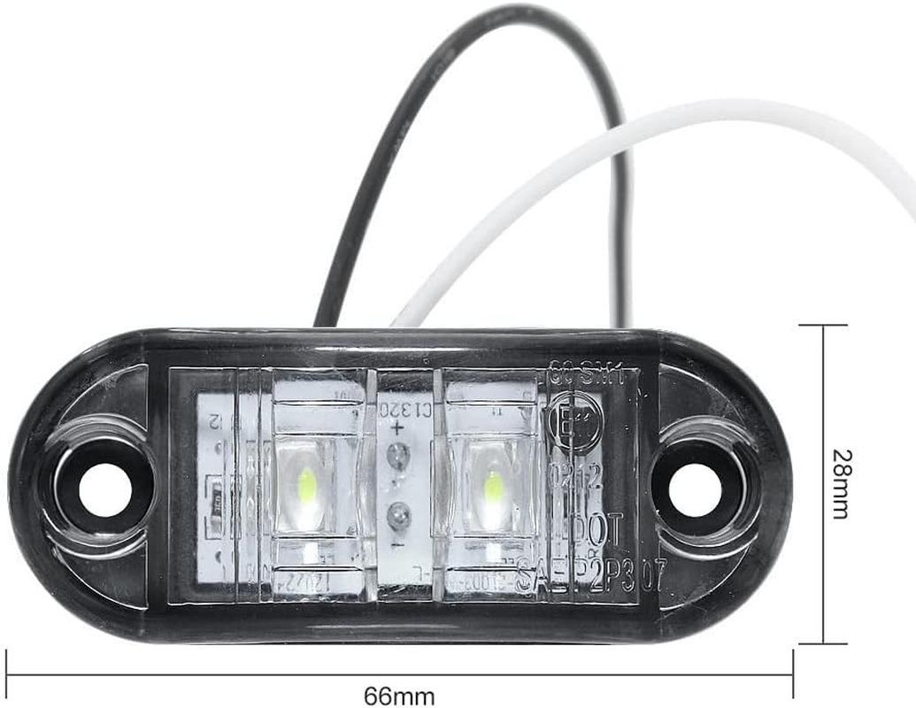 2X Side Marker Clearance 12V LED Lights Cool White Indicators Trailer Caravan RV image number 1
