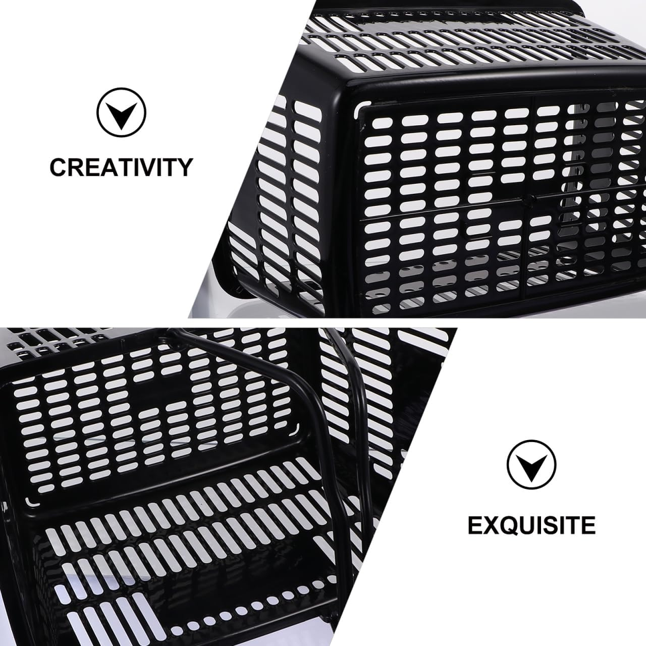 Ibasenice Hampers Storage Baskets Portable Plastic under Shelf Basket Shopping Random Color image number 2