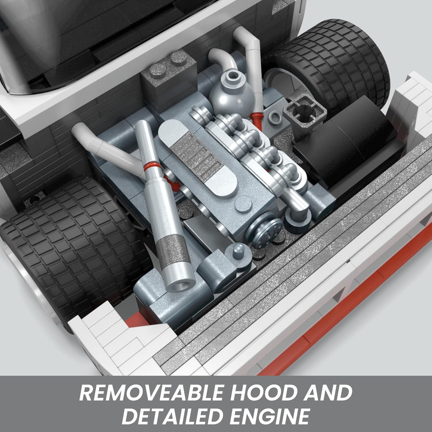 ​Mega Brands Hot Wheels Collectible Car Building Toy, Audi 90 Quattro IMSA GTO with 973 Pieces and Die-Cast Model, Build & Display Set for Collectors, Red