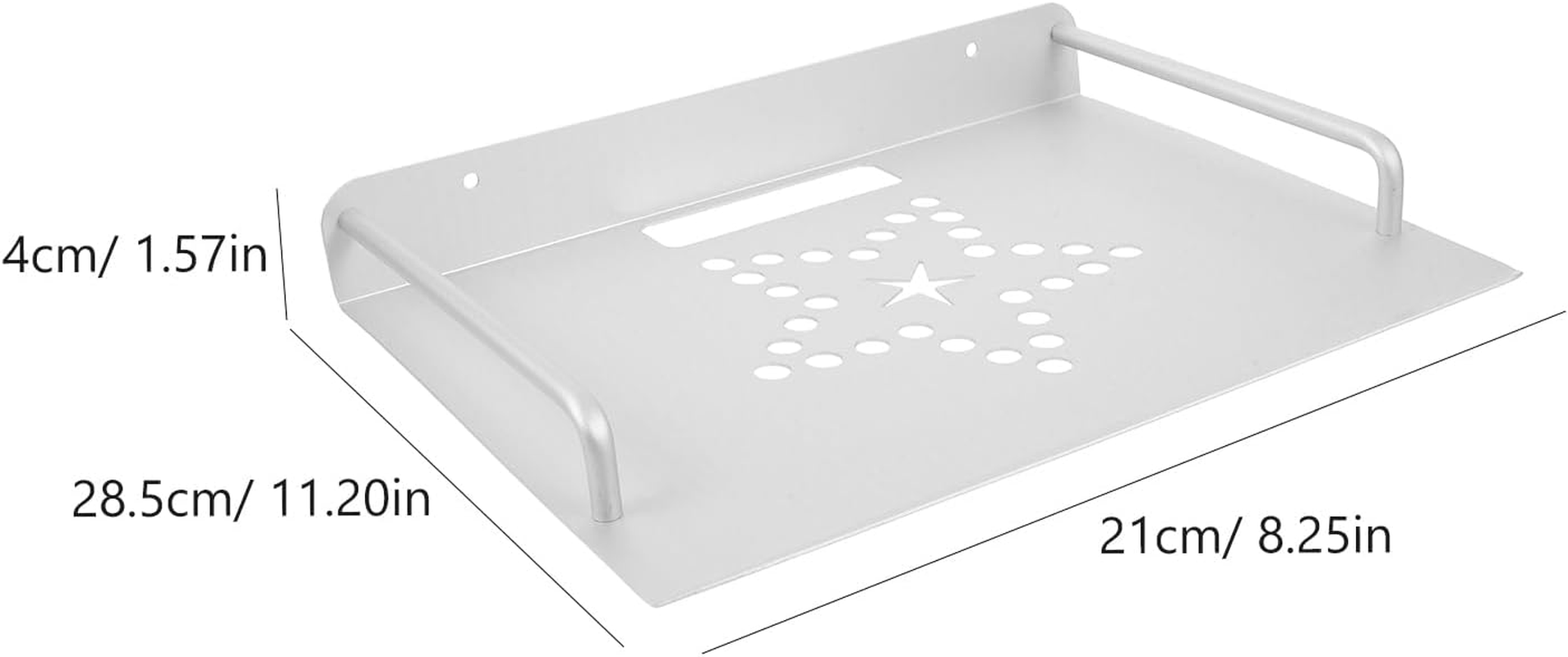 Space Aluminum Router Wall Holder - Floating Shelf for Tv Accessories, DVD Player Bracket, Wireless Router Stand, Wall Mount Shelf for Living Room (White) image number 1