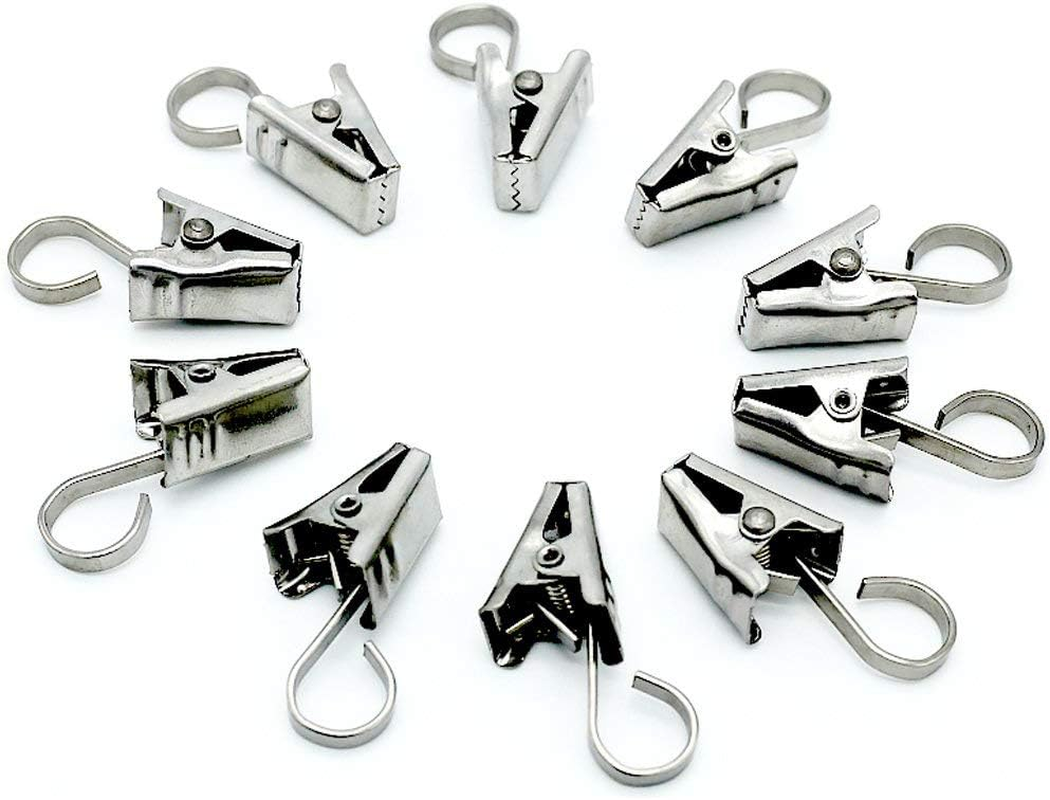 LERTREE 30PCS Heavy Duty Stainless Steel Metal Clips W/Hook for Curtain, Photos, Art Craft Hanger Hanging Clips Home Decoration image number 4