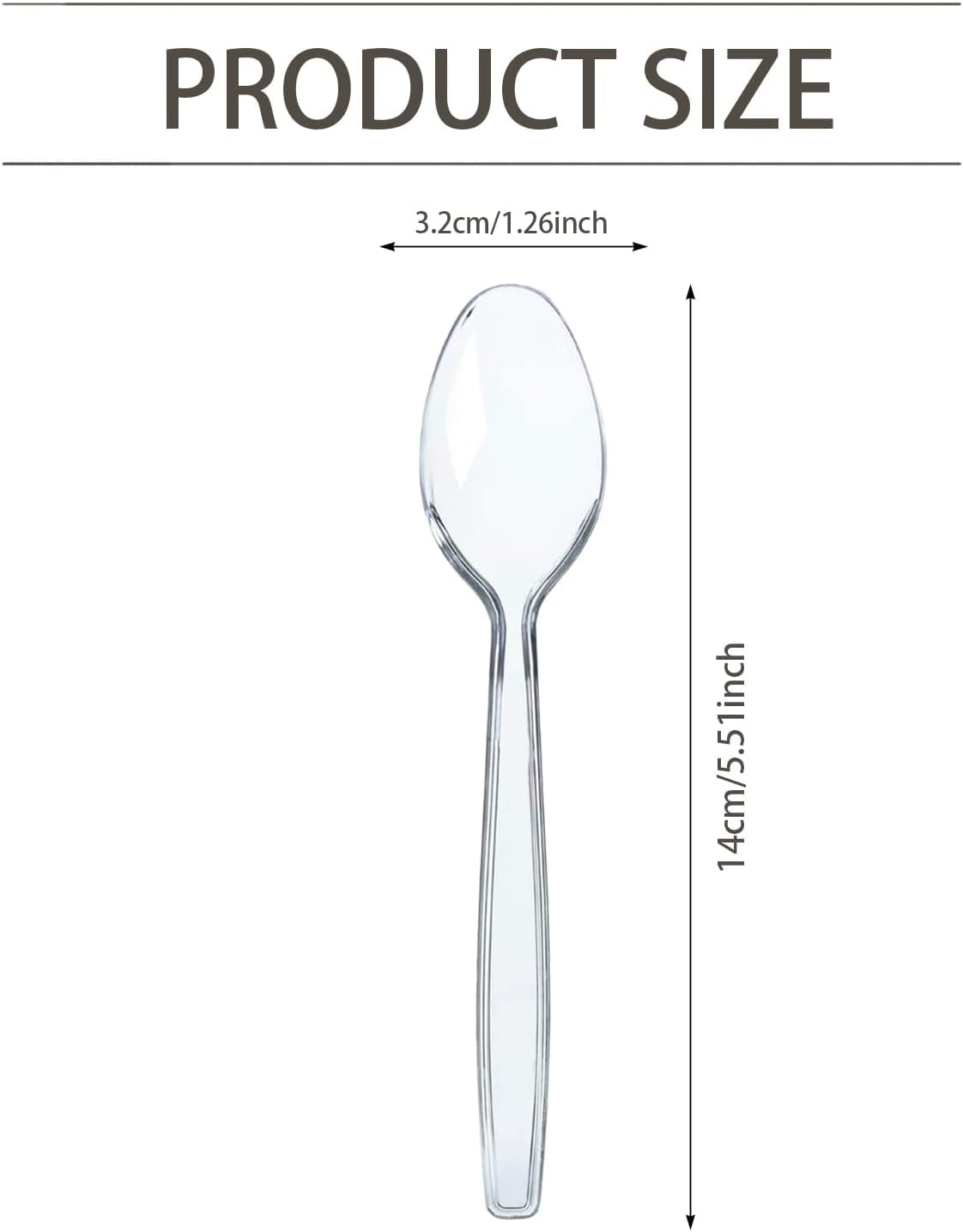 Pack of 100 Clear Colour Egg Spoons, Plastic, Reusable, Suitable for Dishwasher, Perfect for Parties and Camping image number 6