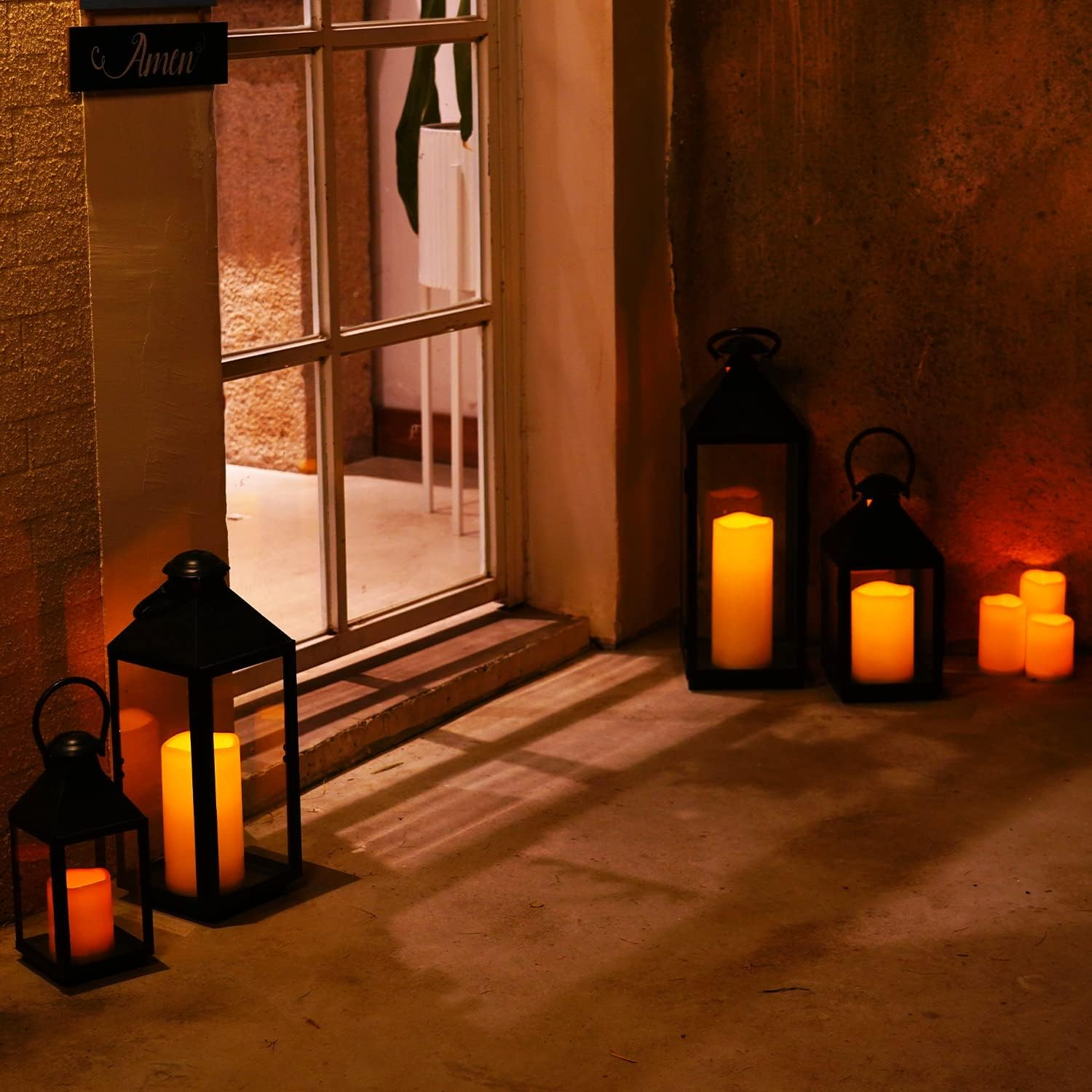 Homemory 4"X8" Large Solar Candles Outdoor Waterproof, Dusk to Dawn, Solar Powered Flameless Candles for Outdoor, Lanterns, Set of 2