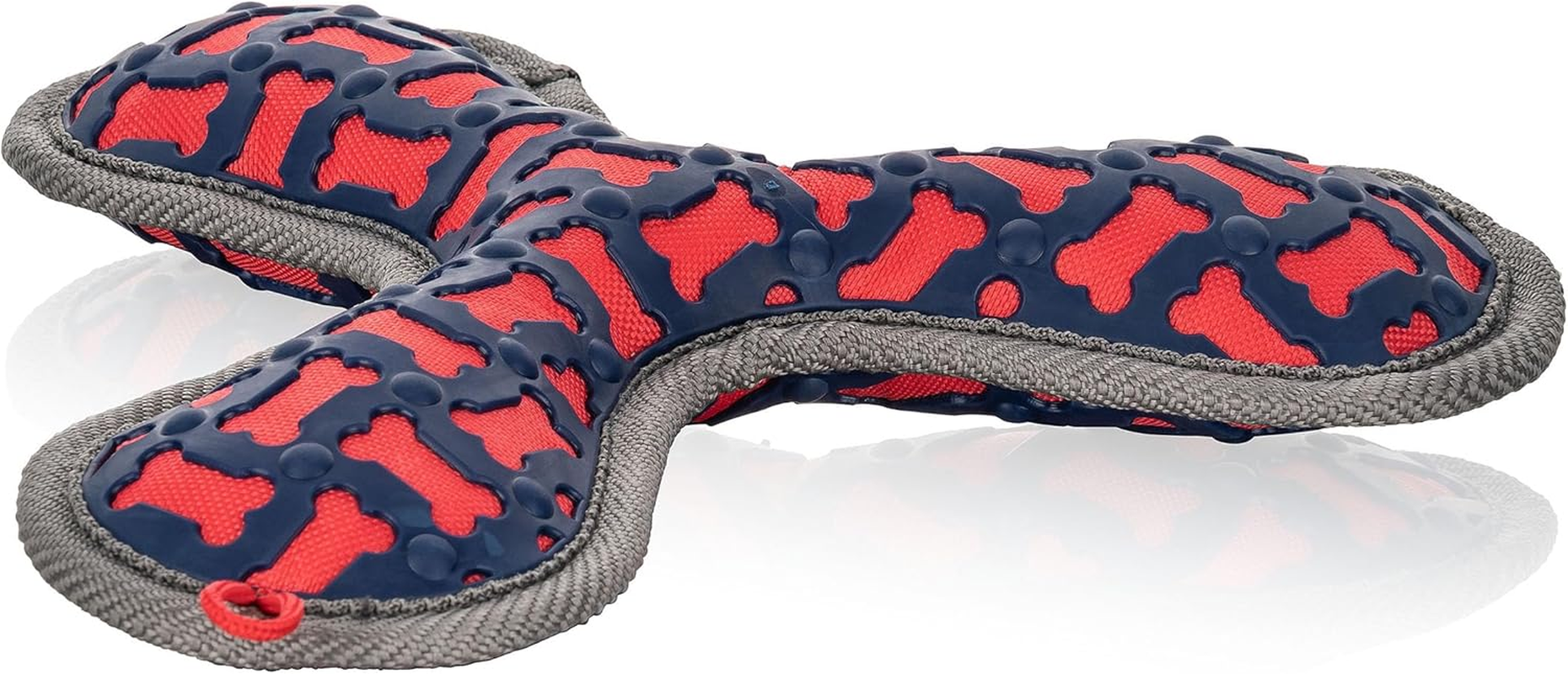 Knuffelwuff Tri Flyer Red Dog Toy Made of Rubber and Fabric - Grippy, Tooth-Friendly and Strengthening Binding - Floatable, Ideal for Play and Conditioning Training for All Large and Small Dogs image number 2