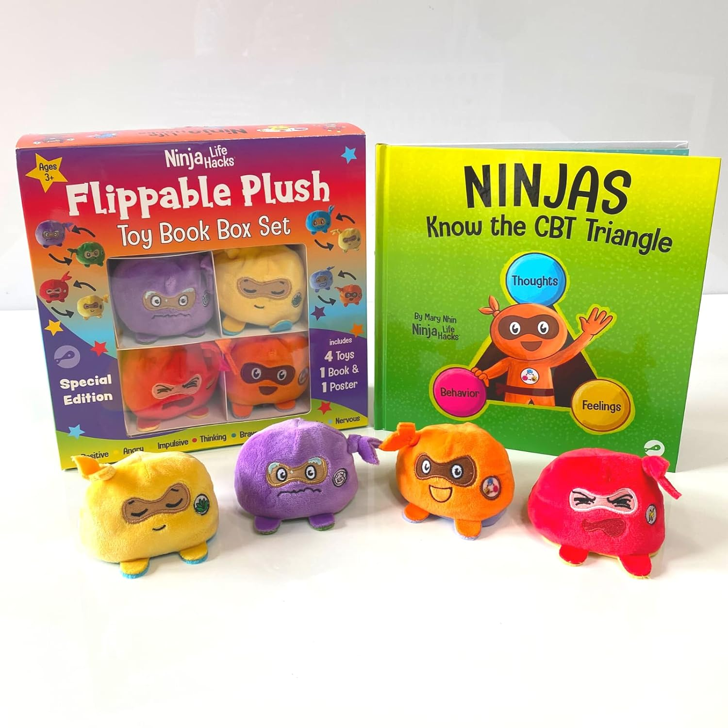 Ninja Life Hacks Flippable Toy CBT Book Box Gift Set (Angry Ninja + Positive Ninja, Nervous + Calm Ninja, Anxious + Brave Ninja, Thinking + Impulsive Ninja) image number 6