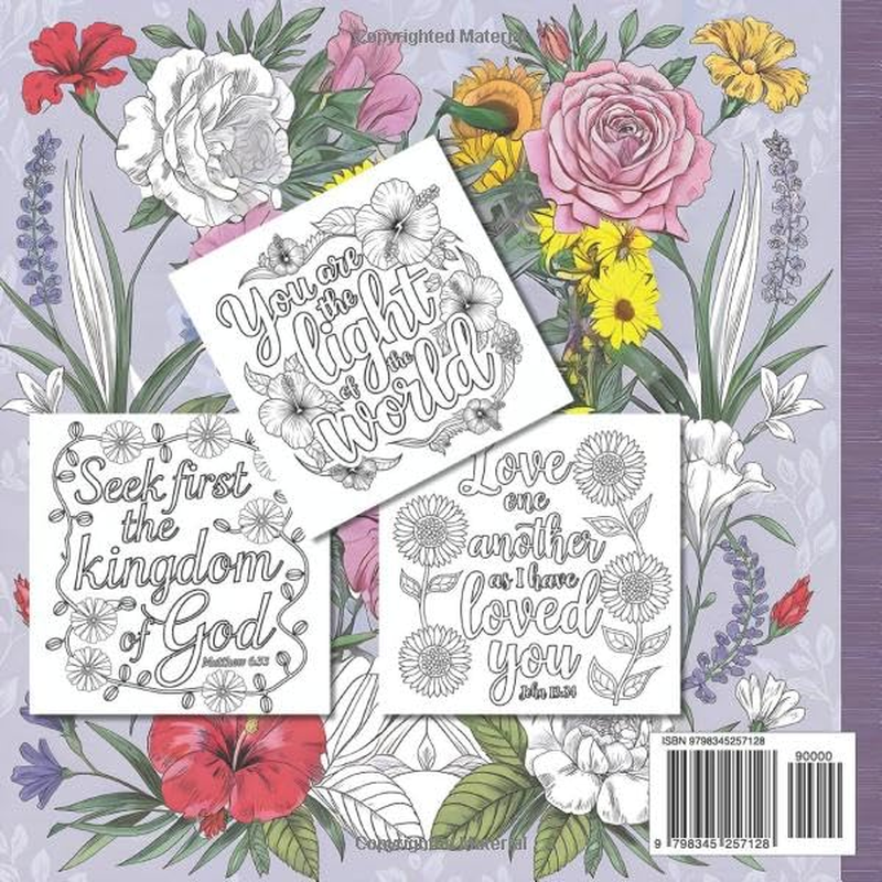 Bible Verses Coloring Book: Find Calm and Inspiration with Bible Verse Coloring: 50 Inspiring Scriptures with Elegant Floral Designs