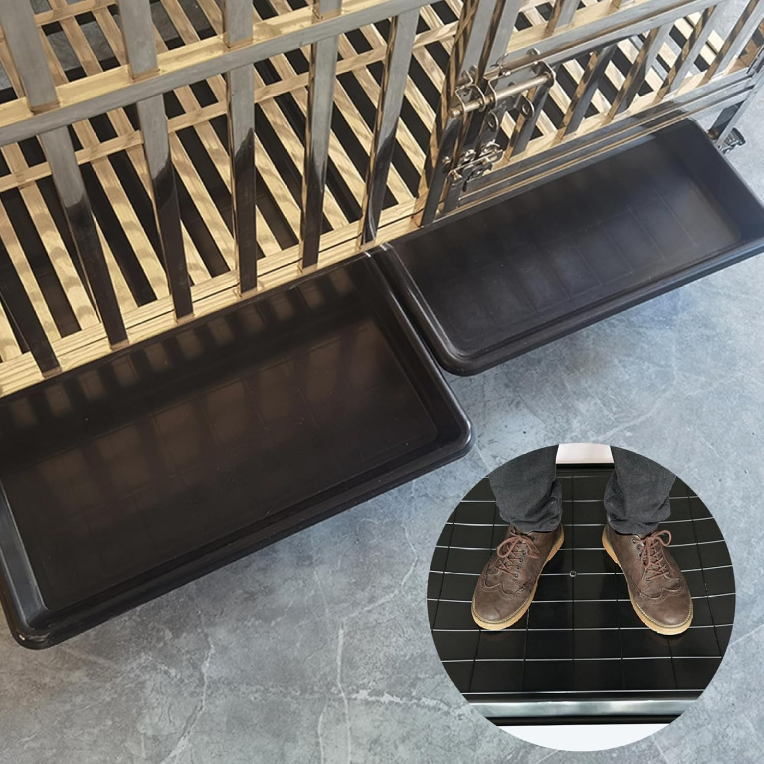 Huraoerrrr Black Plastic Dog Crate Tray, 23.03 X 16.26 X 1.18 Inch, Replacement Pan for Dog Cages, Kennels, Crates, Indoor Use image number 1