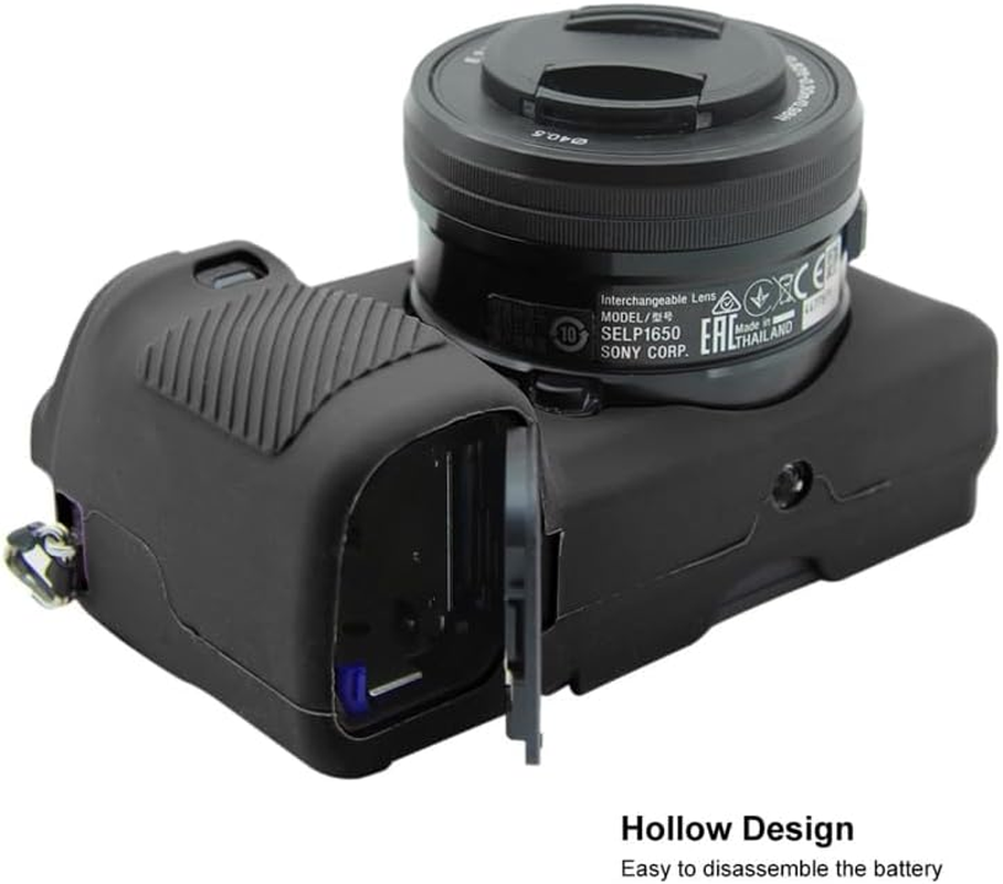 For Sony Alpha ILCE-6300 / A6400 Camera Case,Silicone Rubber Camera Housing Protective Cover Case for Sony Alpha ILCE-6300 / A6400,Black