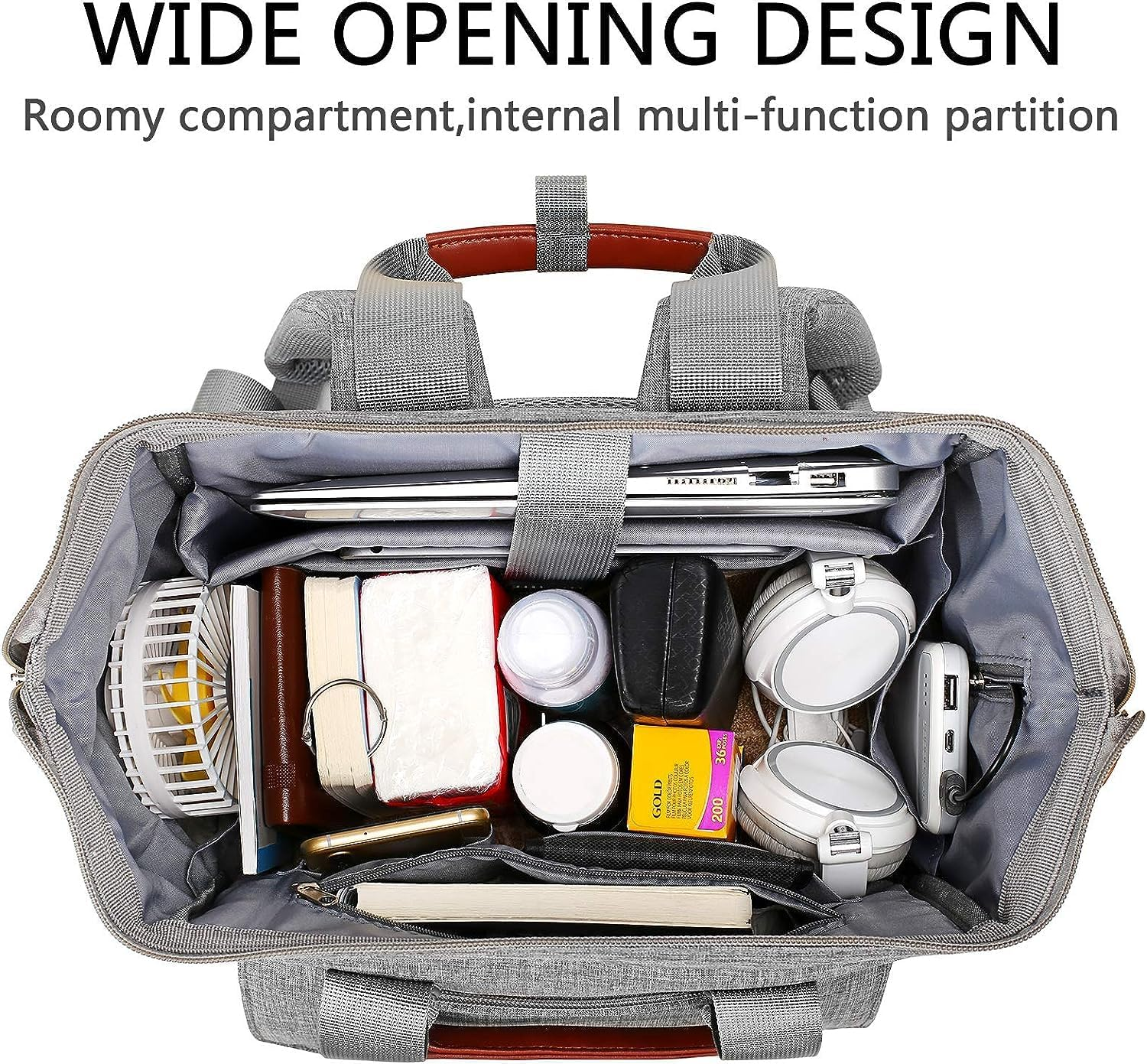 Laptop Backpack for Women, RFID anti Theft Backpacks with USB Charging Port, Water Resistant Wide Top Open Work Teacher College Travel Computer Bag for Woman Fits 15.6,17.3 Inch Laptop - 15.6In-Pink image number 2