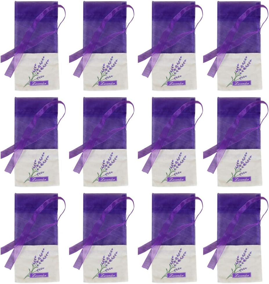 Kichvoe 1Set Lavender Sachet Bags Deep Purple Fragrance Pouches for Wardrobe Home Freshening Made of Gauze and Scent for Closet Deodorizing image number 6