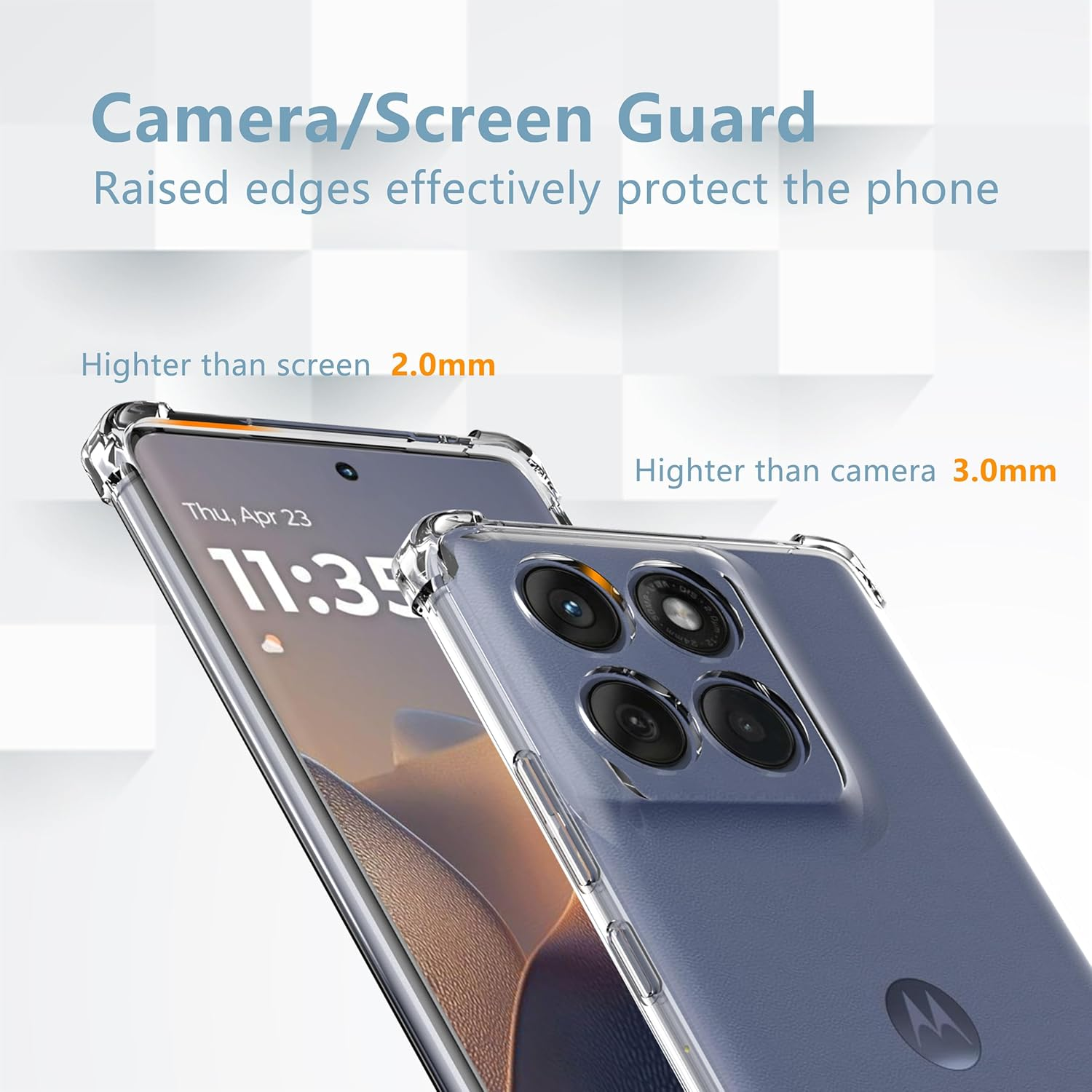 Anoowkoa TPU Case for Moto Edge 60 Fusion Phone Case Clear with Built-In Camera Lens Protector Thin Transparent Protective Back Cover Soft Flexible Bumper Hybrid Silicone Case image number 4