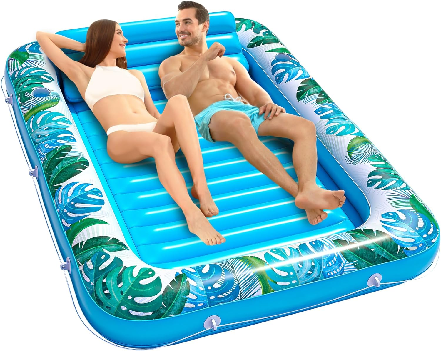 Jambo Inflatable Tanning Pool Lounger Float, Sun Tanning Pool Float, Water Lounge Raft, Pool Lounger for Adults, Tanning Raft, Big Pool Tub, Water Filled Tanning Bed, Kiddie Pool, Tanning Float image number 1