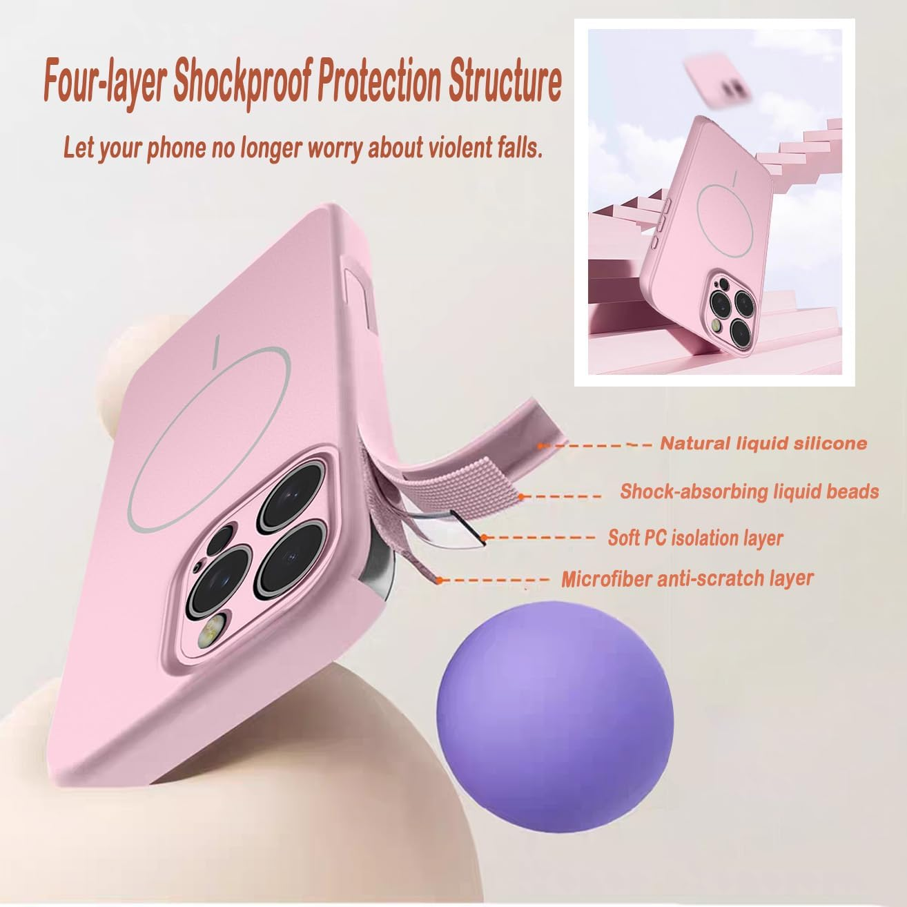 YUEQIAN Magnetic Design for Xiaomi Redmi Note 14 Pro 5G/Poco X7 5G Case, Soft Liquid Rubber Silicone with Microfiber Lining, Supports Wireless Faster Charging Shockproof Cover. Dark Green - Blue image number 6