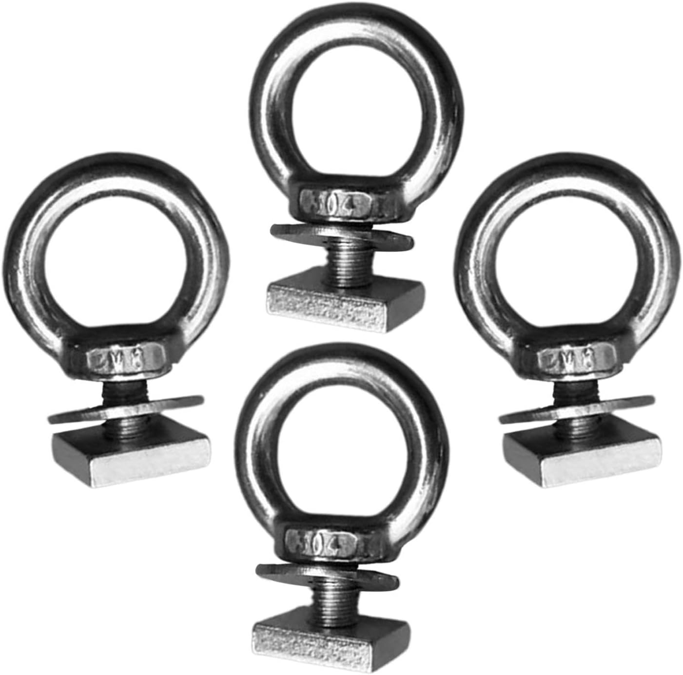 Okiyakusama 4 Pieces Stainless Steel Roof Rack T Bolts T Track Mount Tie down Anchor Heavy Duty Eye Bolt for Hooks Ropes Anchoring image number 2