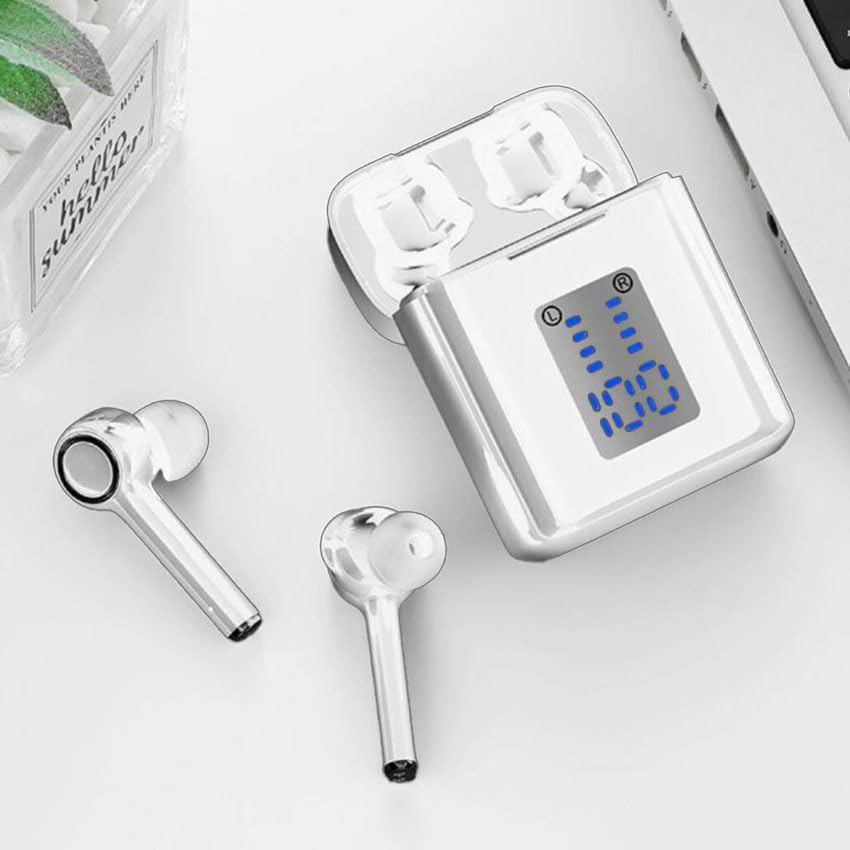 PRENDELUZ Wireless Bluetooth Headphones White Waterproof with Charging Box Smart Touch Compatible with Ios/Android