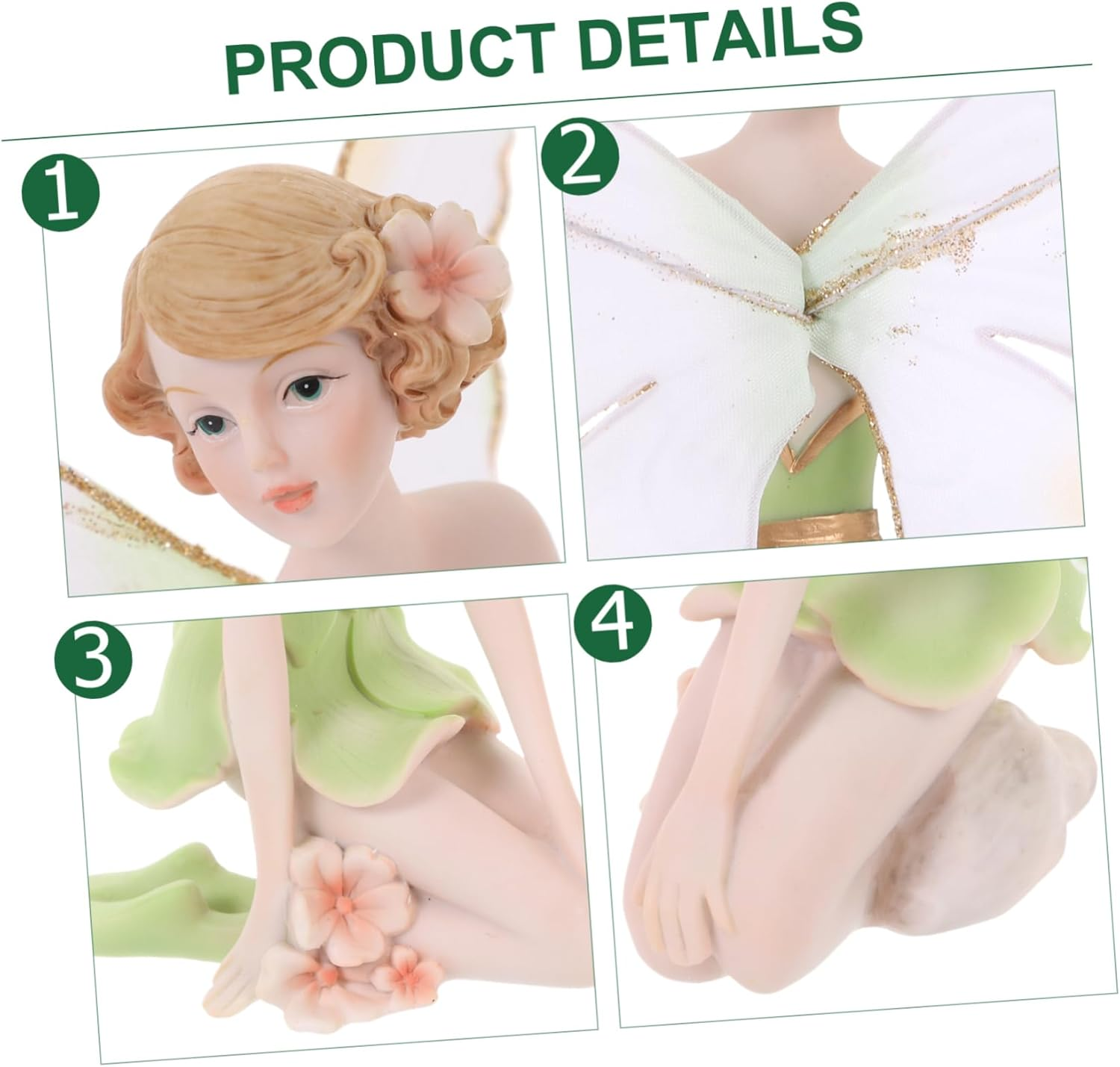 STOBAZA Resin Fairy Statue Adorable Fairy Ornament Cute Home Decor for Desktop image number 6