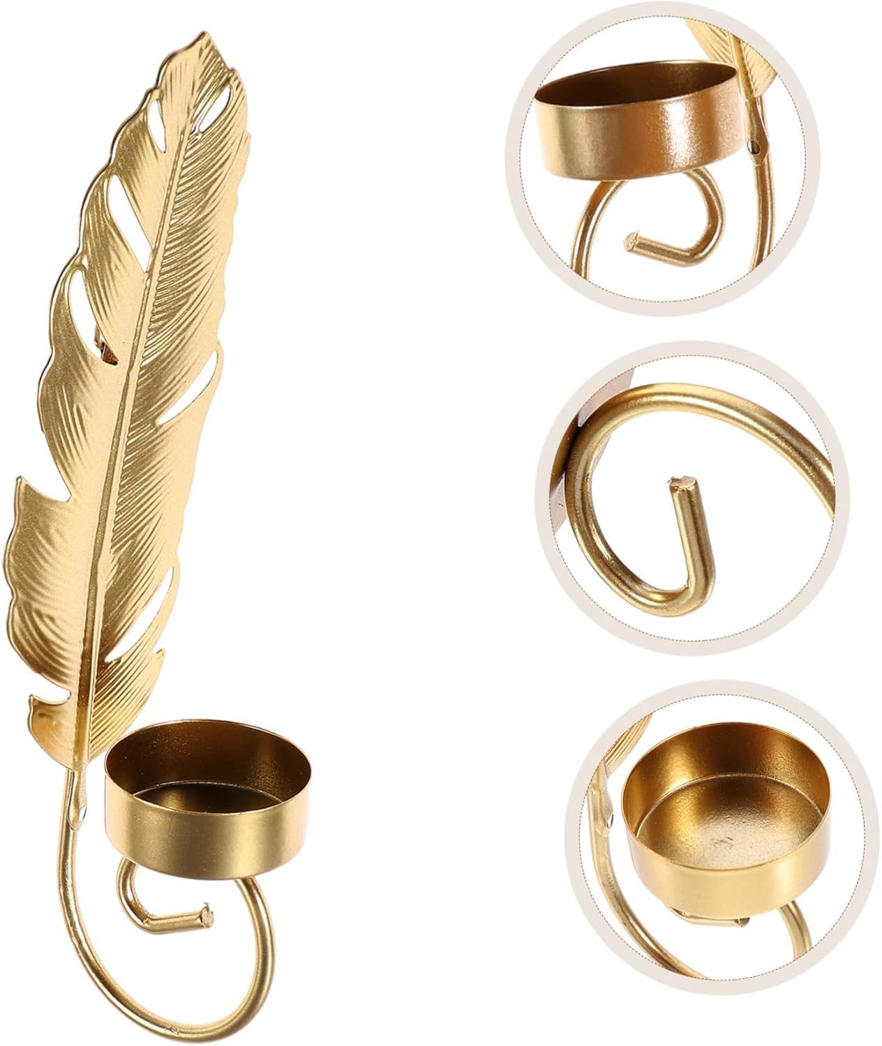 CORHAD Leaf Wall Hanging Candle Holder Metal Wall Mounted Sconce Tea Lights Candles Stand image number 1